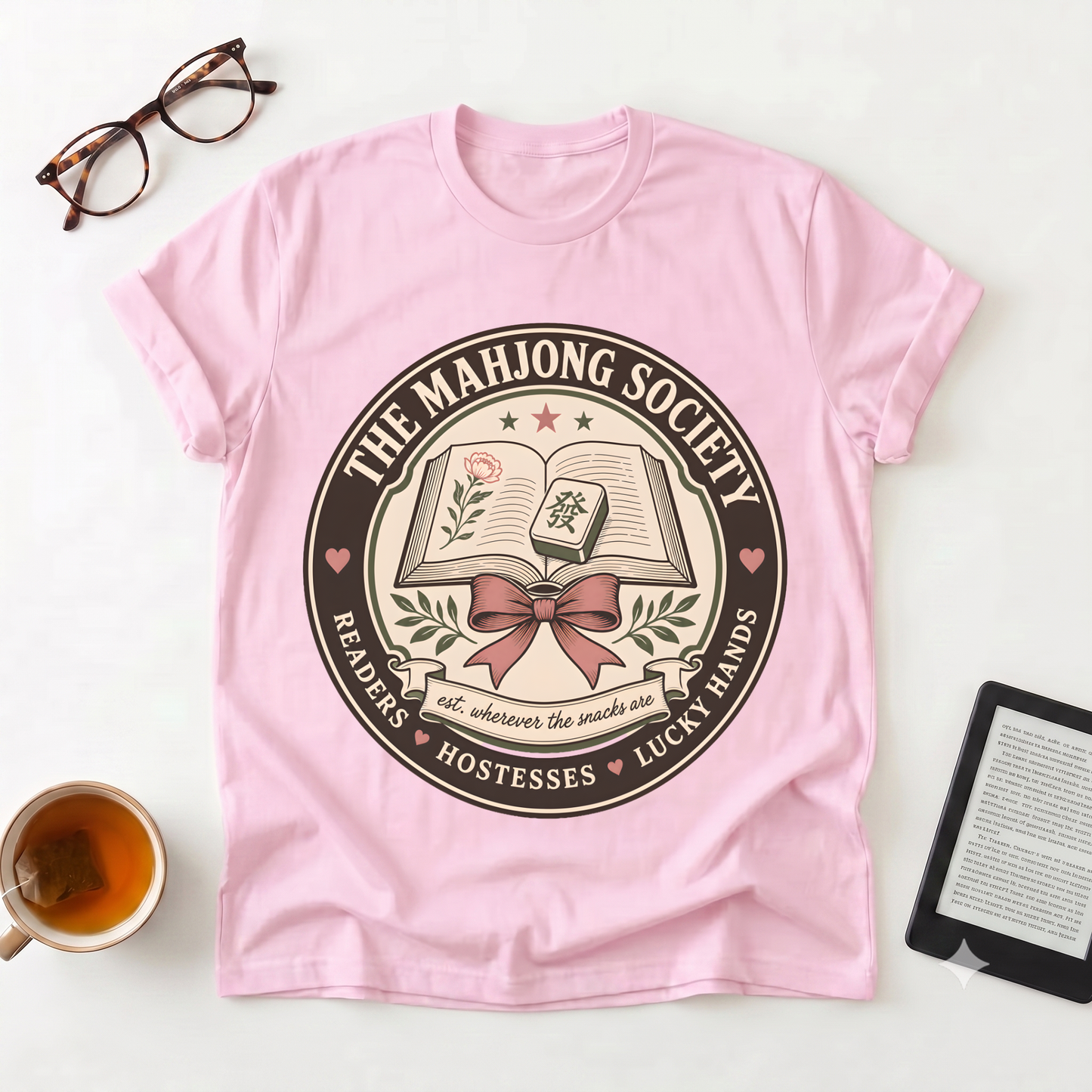 Mahjong Society Graphic T-Shirt — "The Mahjong Society" Vintage Emblem
