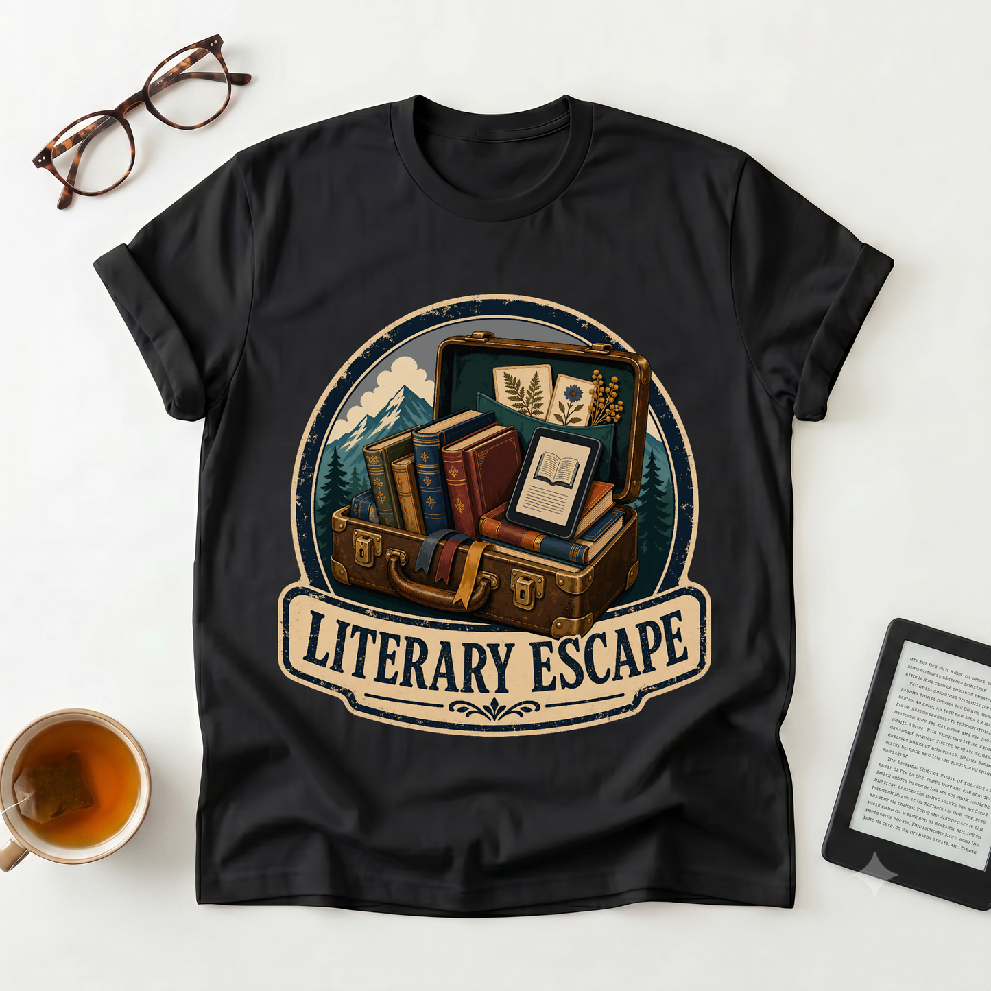 Literary Escape T-Shirt — Vintage Booklover Graphic Tee
