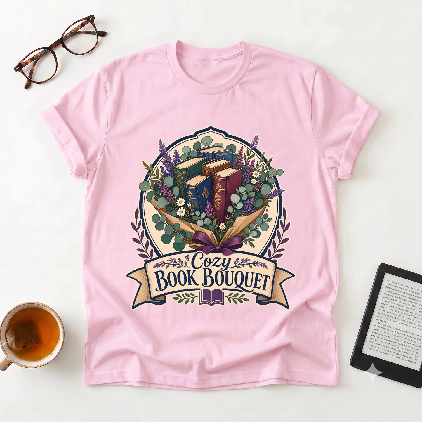 Cozy Book Bouquet T-Shirt