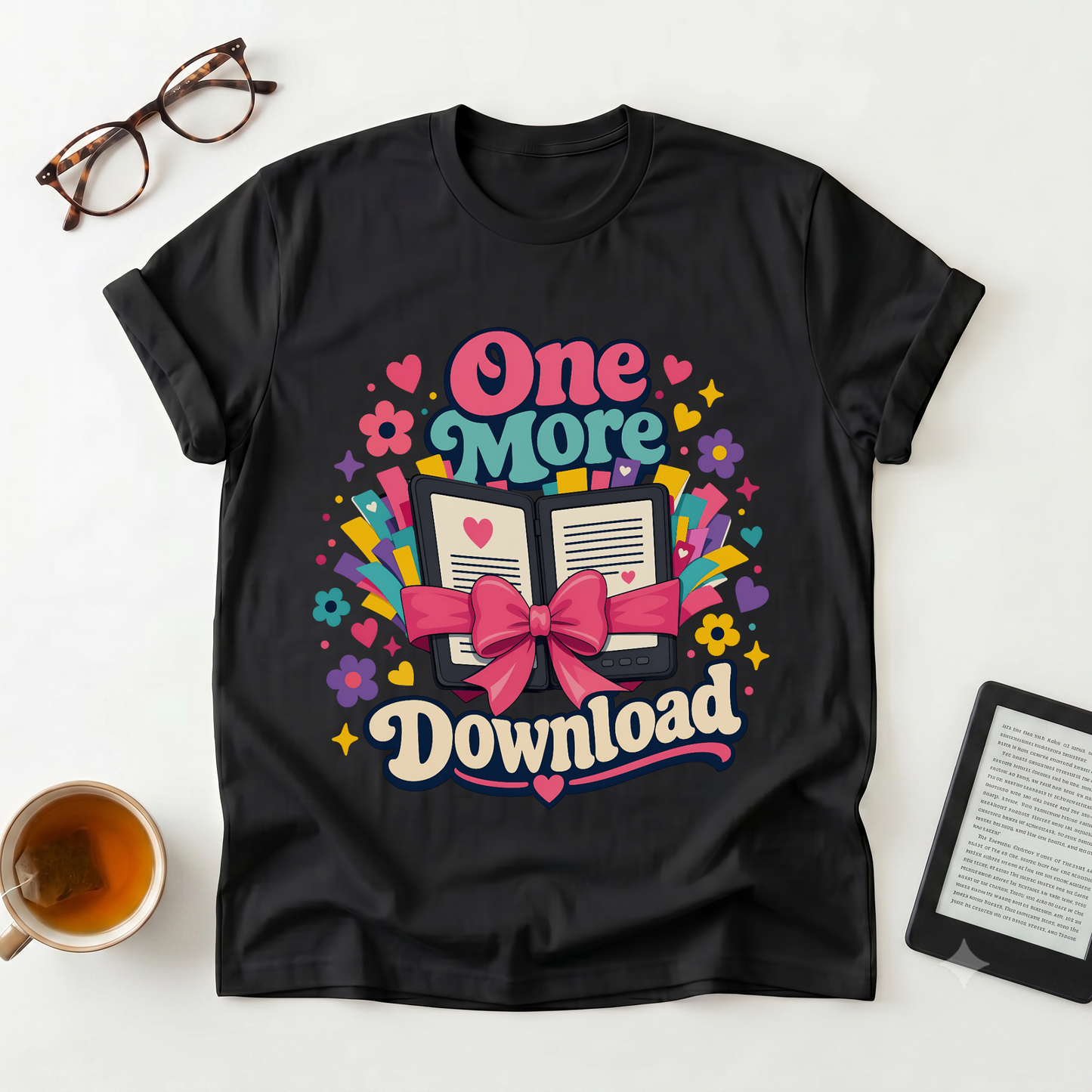 One More Download T-Shirt — Cute Retro Ebook Graphic Tee