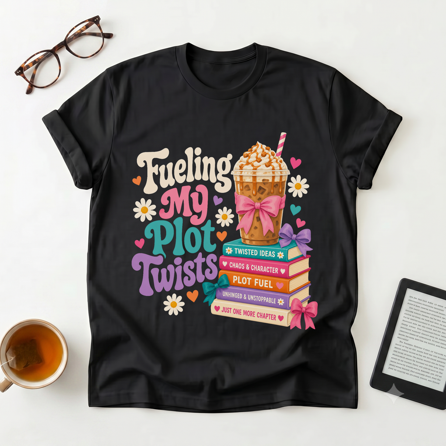 Plot Twist Reader T-Shirt — "Fueling My Plot Twists" Booklover Tee