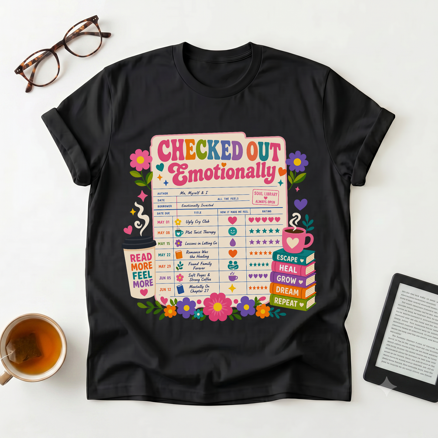 Checked Out Emotionally T-Shirt — Mental Health Checklist Graphic Tee