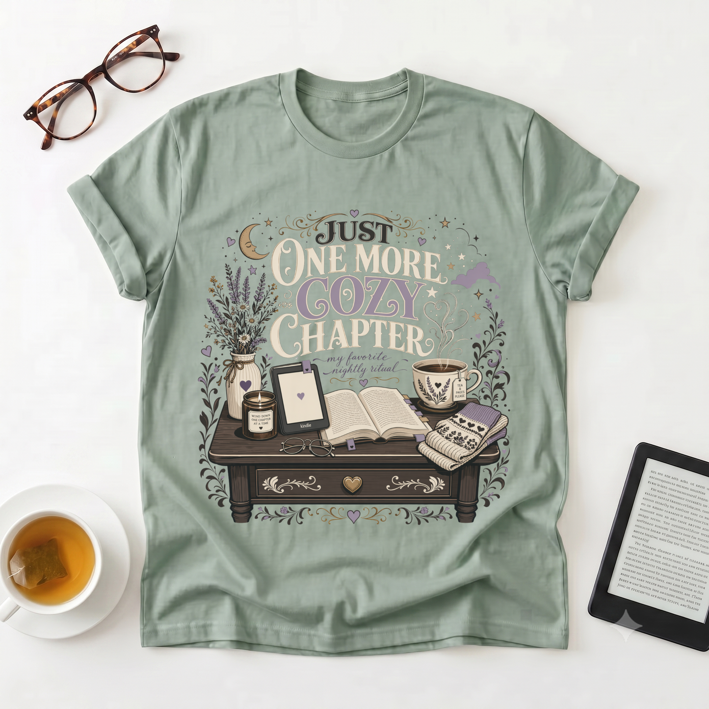 Cozy Reader T-Shirt — "Just One More Cozy Chapter" Book Lover Tee