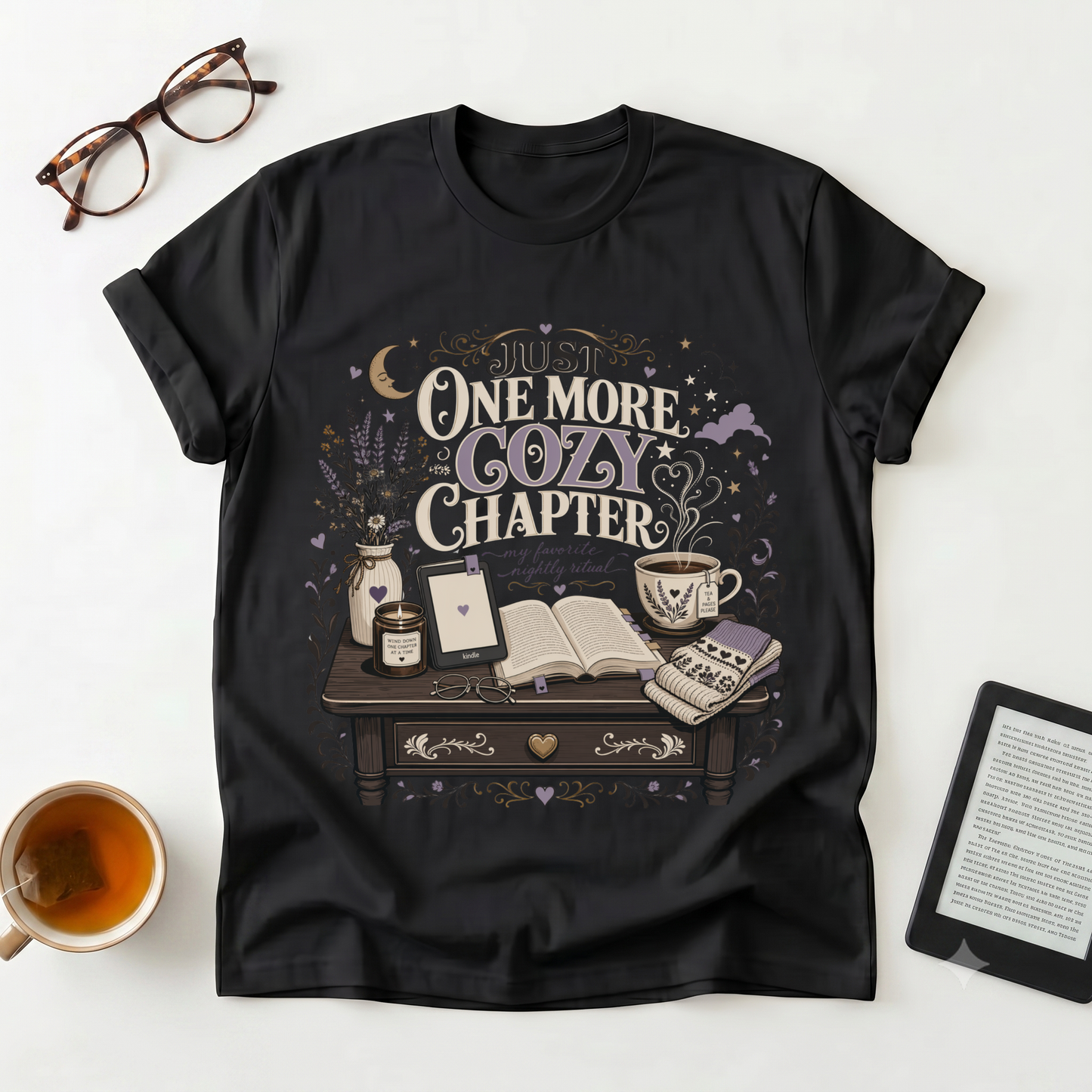 Cozy Reader T-Shirt — "Just One More Cozy Chapter" Book Lover Tee
