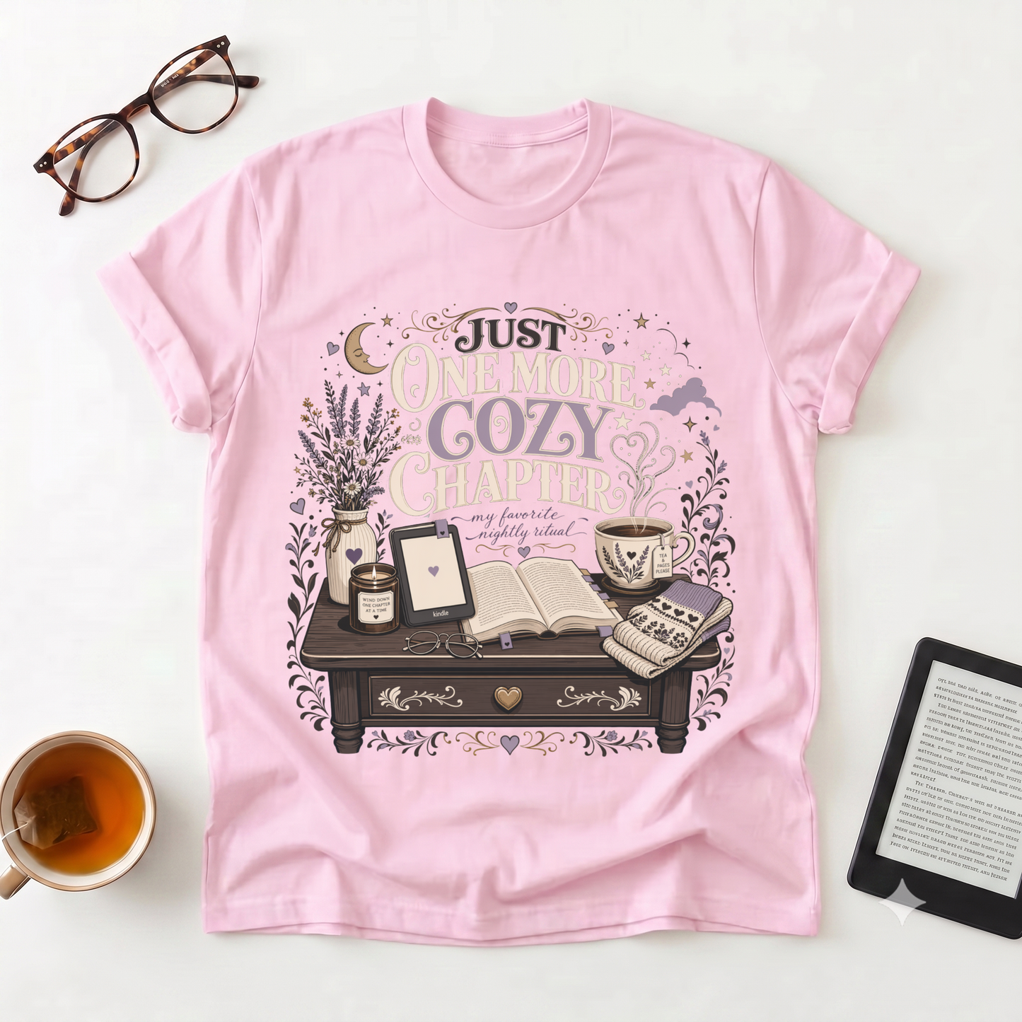 Cozy Reader T-Shirt — "Just One More Cozy Chapter" Book Lover Tee