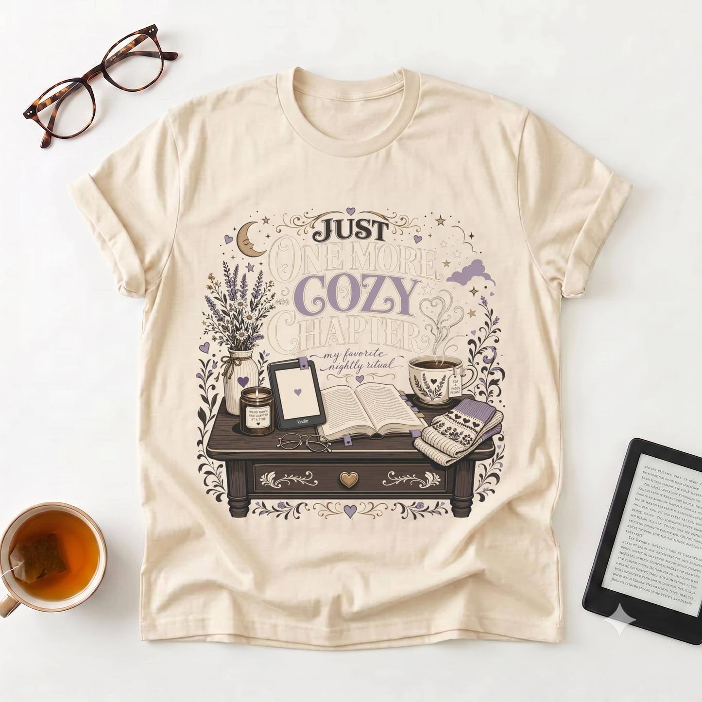 Cozy Reader T-Shirt — "Just One More Cozy Chapter" Book Lover Tee