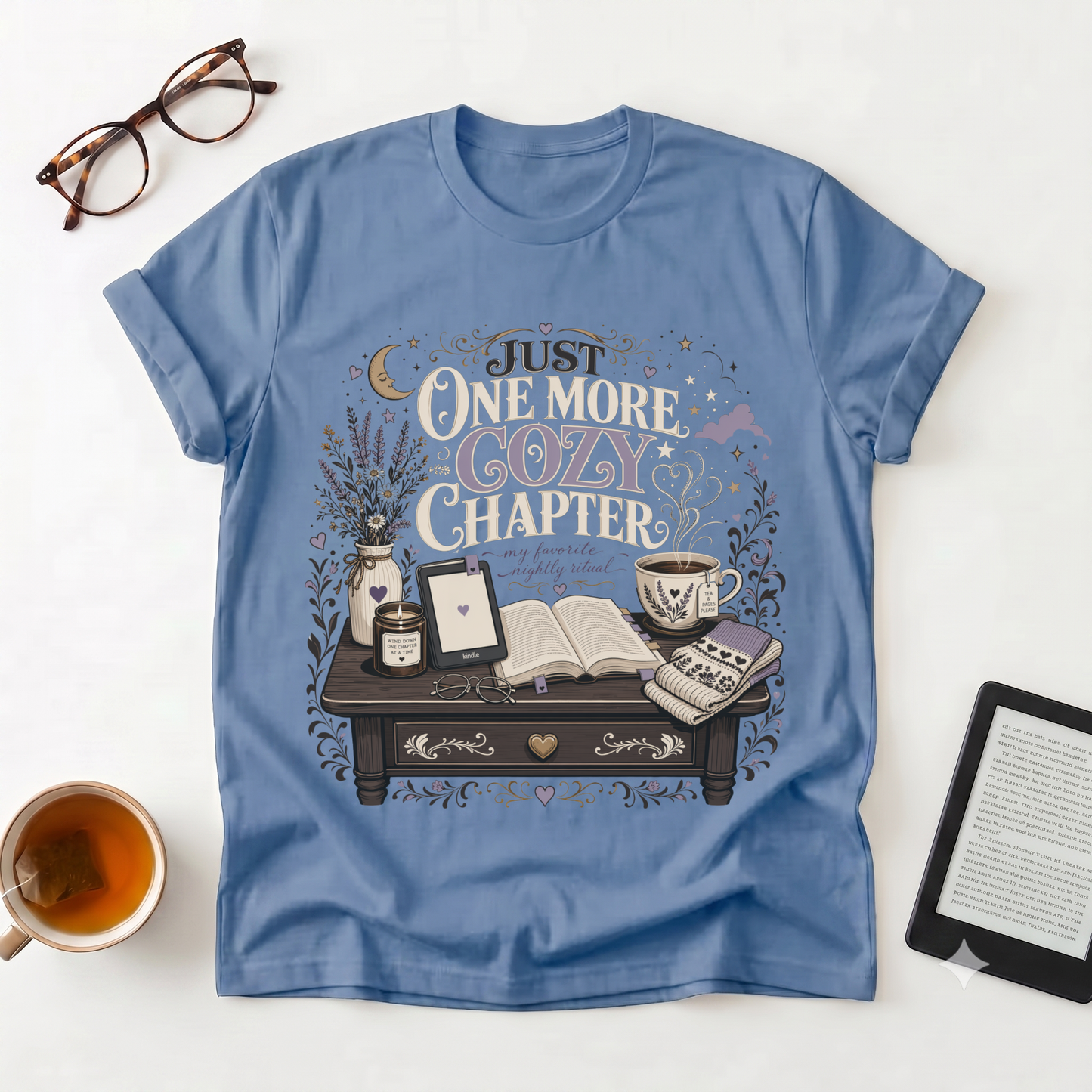 Cozy Reader T-Shirt — "Just One More Cozy Chapter" Book Lover Tee