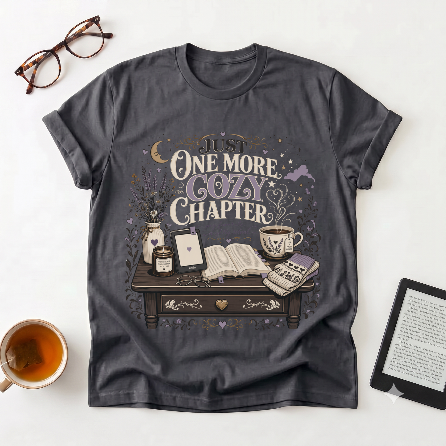 Cozy Reader T-Shirt — "Just One More Cozy Chapter" Book Lover Tee