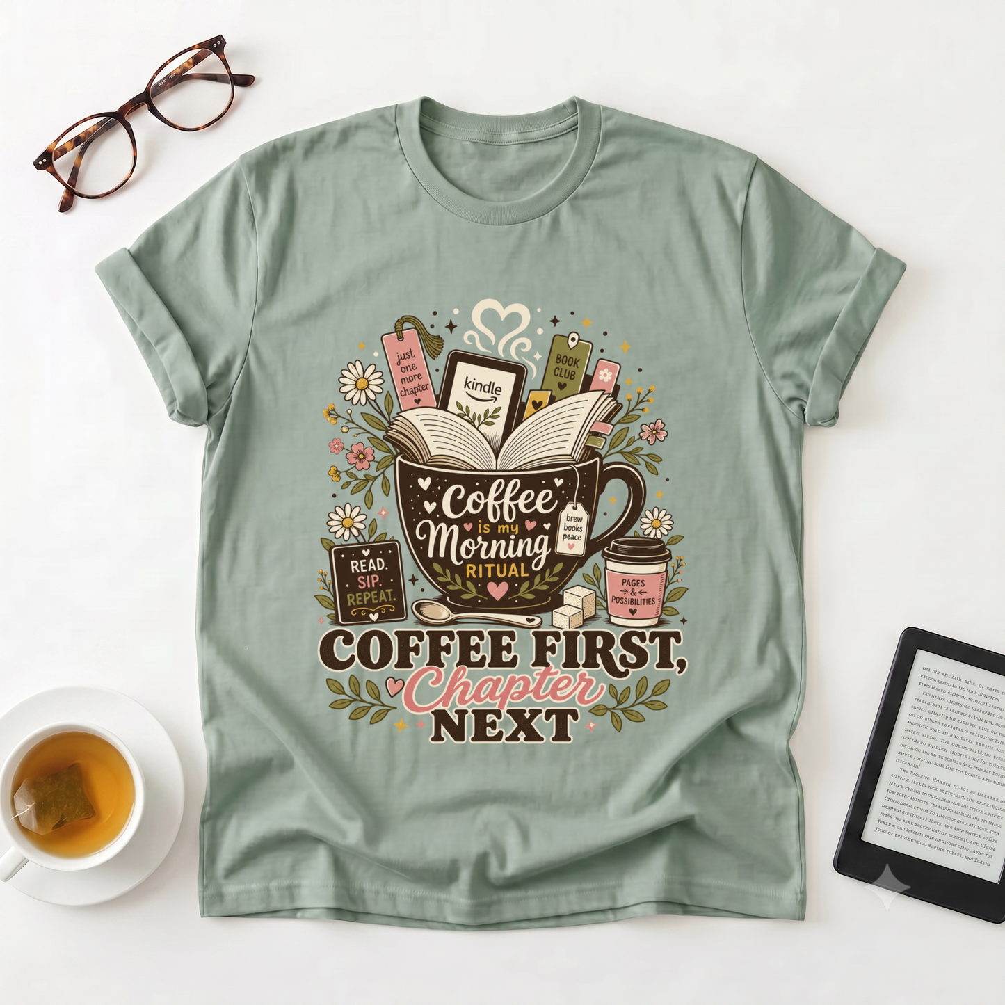 Coffee First, Chapter Next T-Shirt