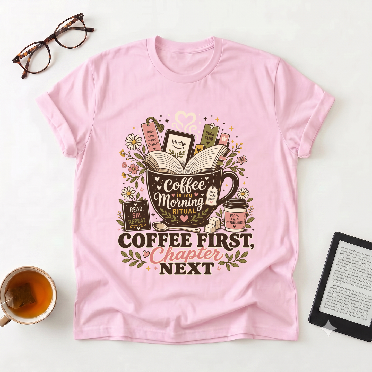 Coffee First, Chapter Next T-Shirt