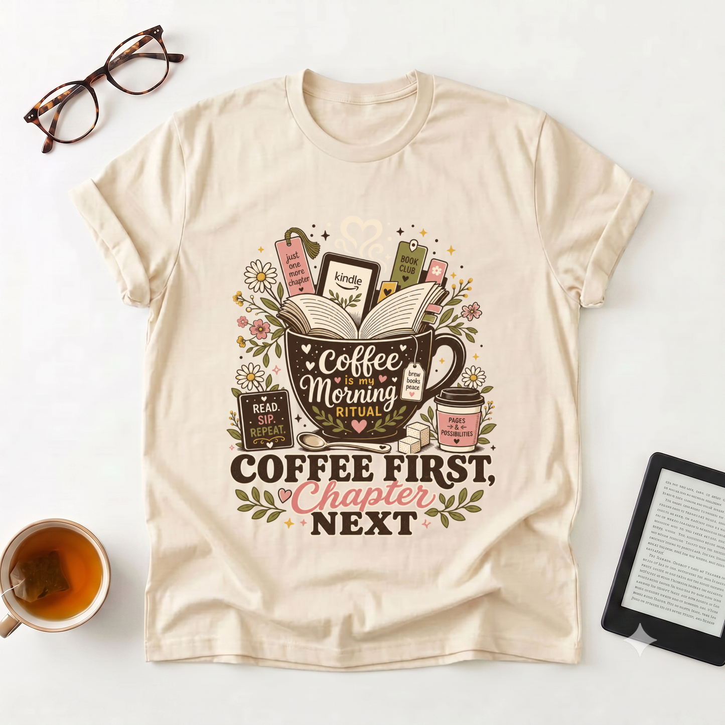 Coffee First, Chapter Next T-Shirt