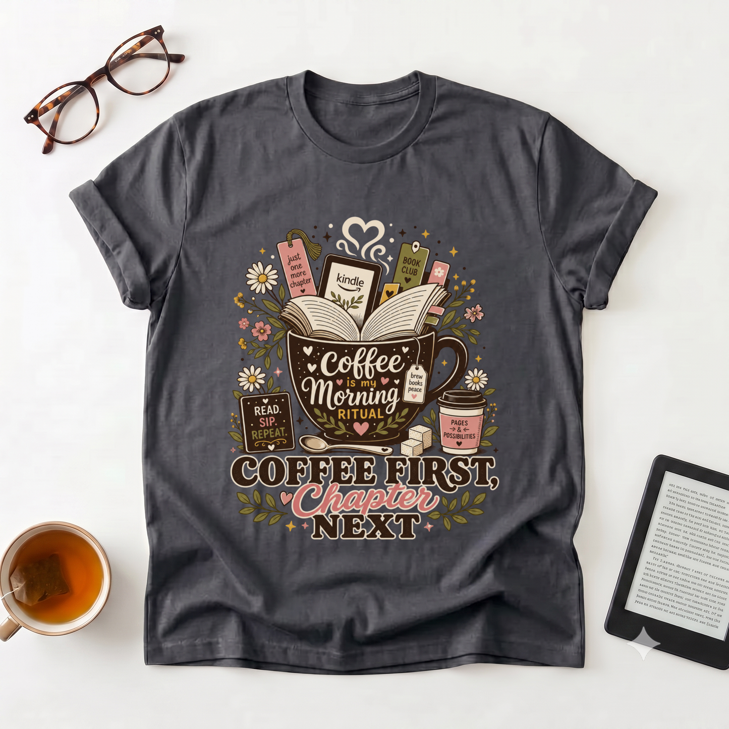 Coffee First, Chapter Next T-Shirt