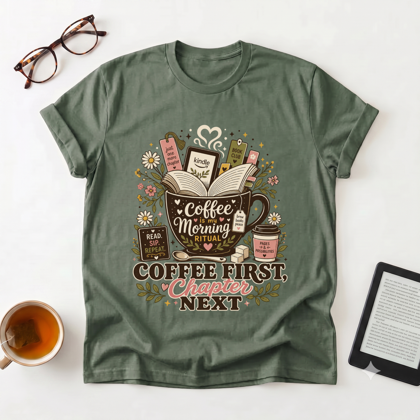 Coffee First, Chapter Next T-Shirt