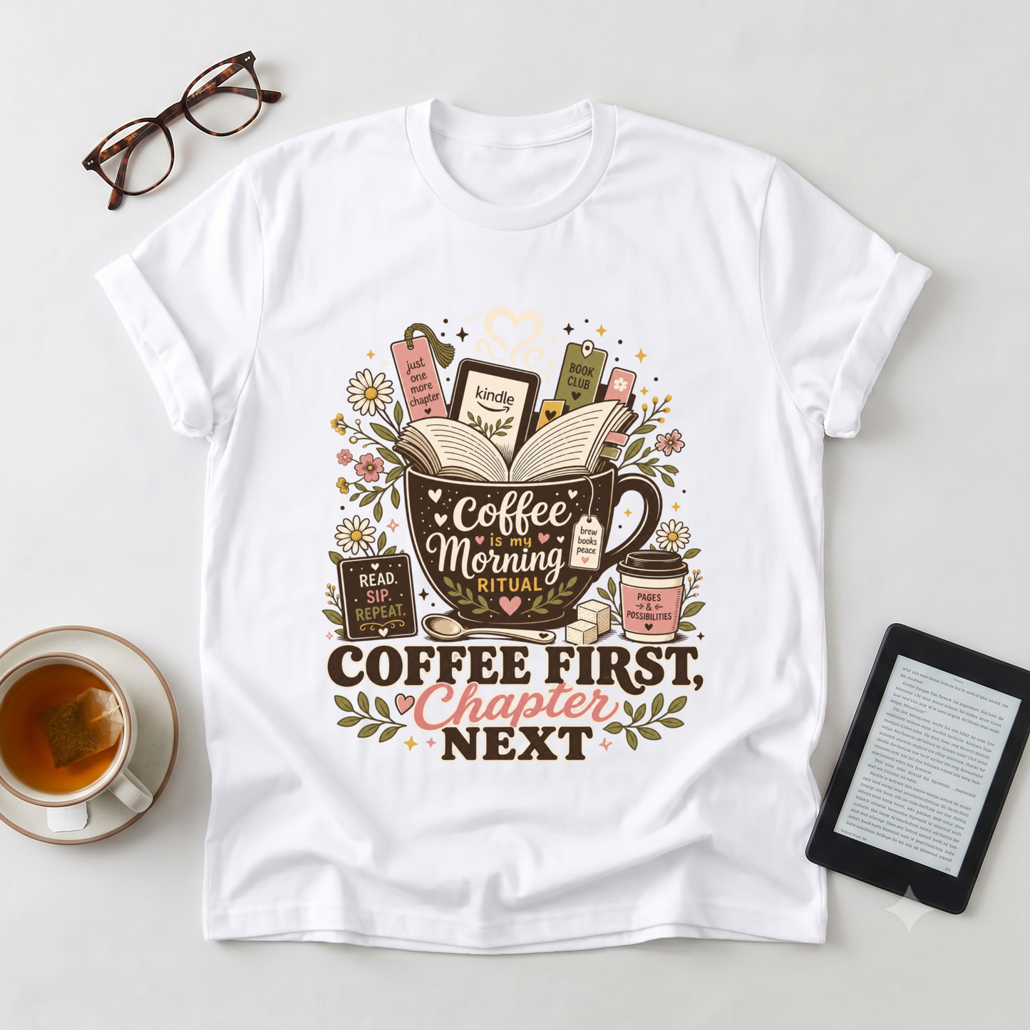 Coffee First, Chapter Next T-Shirt