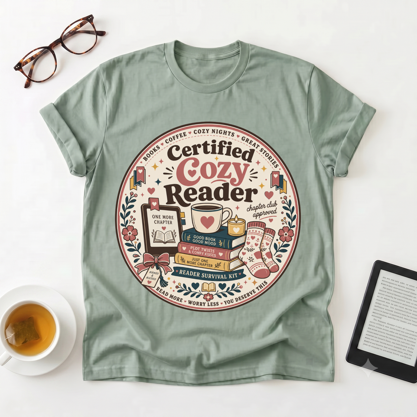 Cozy Reader T‑Shirt — "Certified Cozy Reader" Book Lover Tee