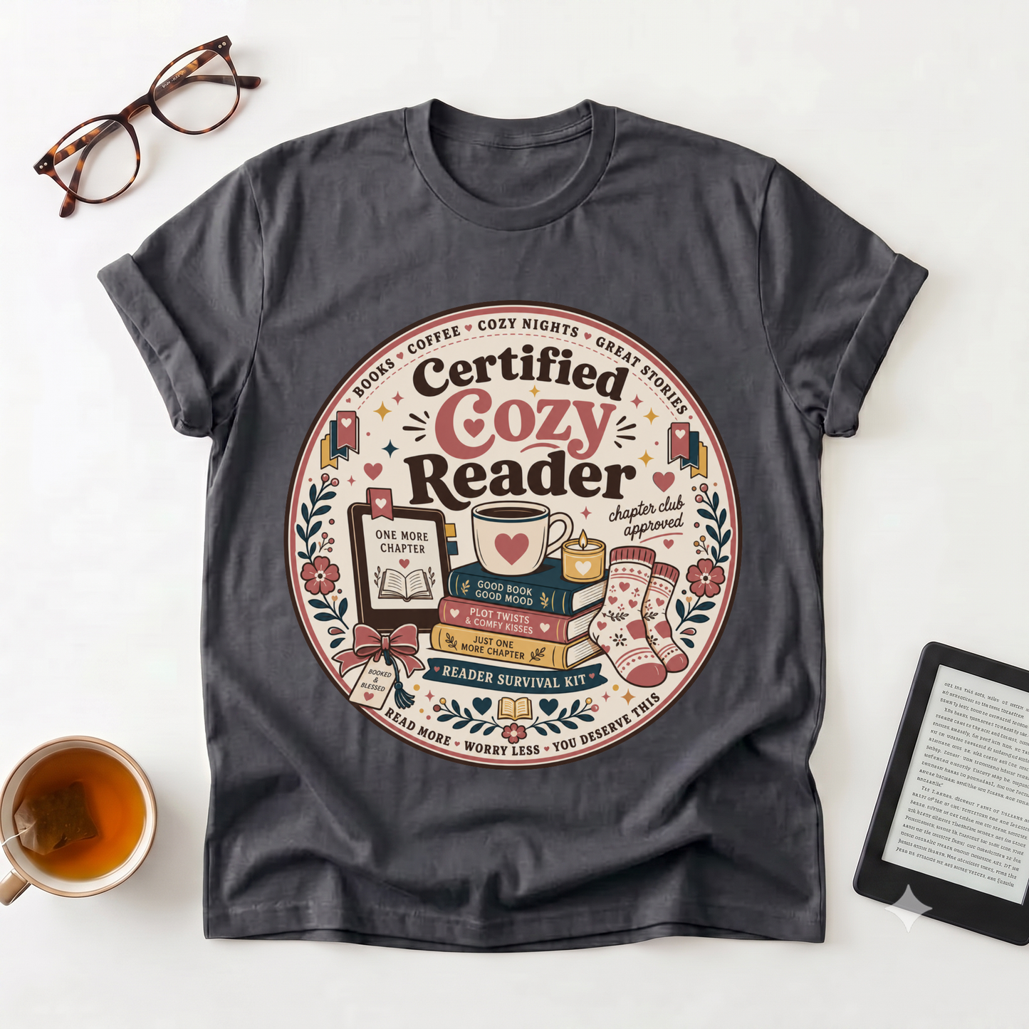 Cozy Reader T‑Shirt — "Certified Cozy Reader" Book Lover Tee