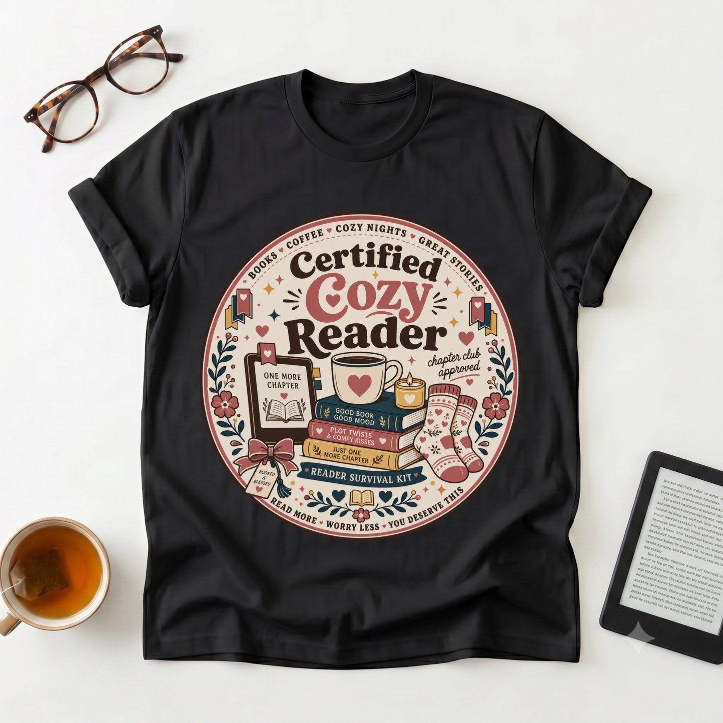 Cozy Reader T‑Shirt — "Certified Cozy Reader" Book Lover Tee