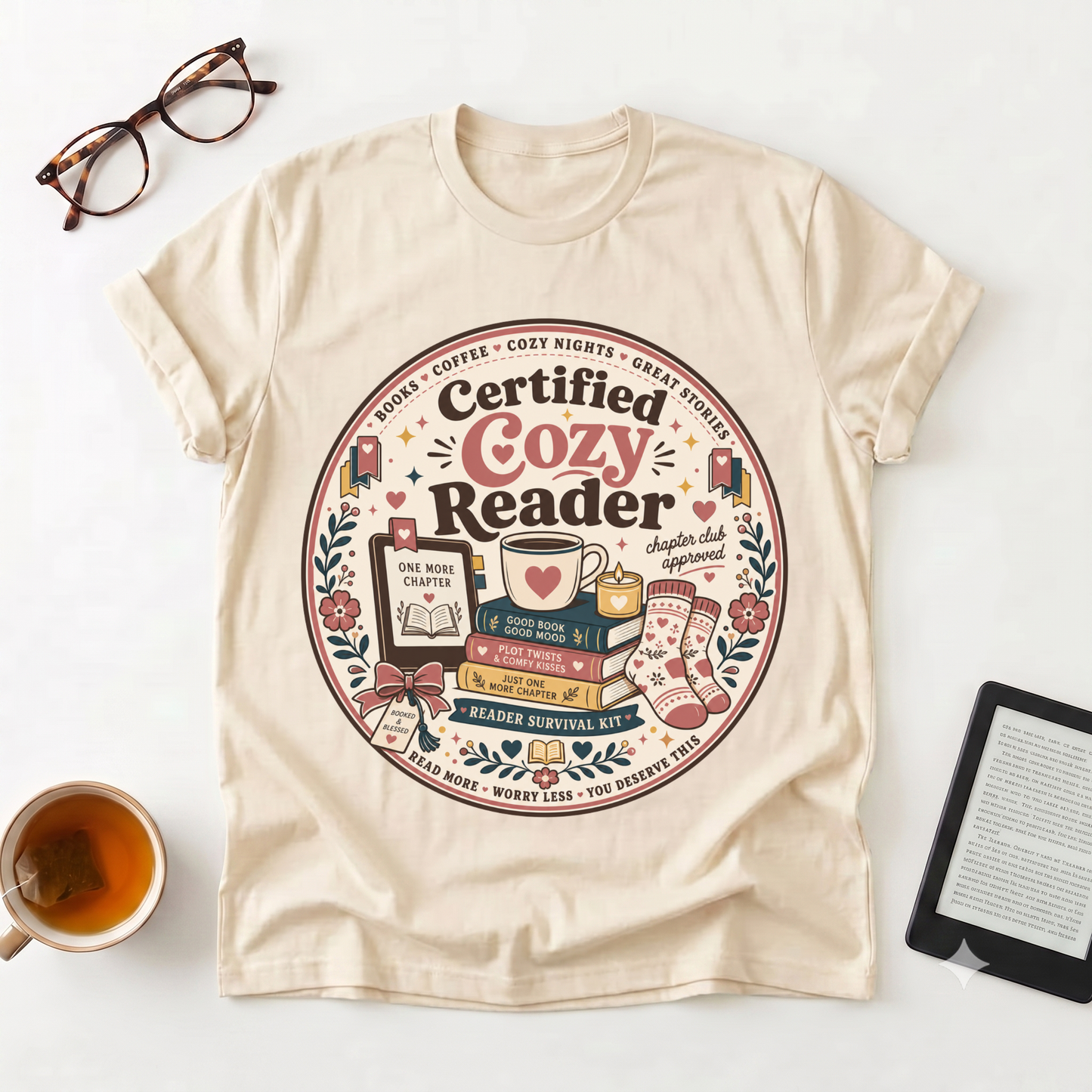 Cozy Reader T‑Shirt — "Certified Cozy Reader" Book Lover Tee