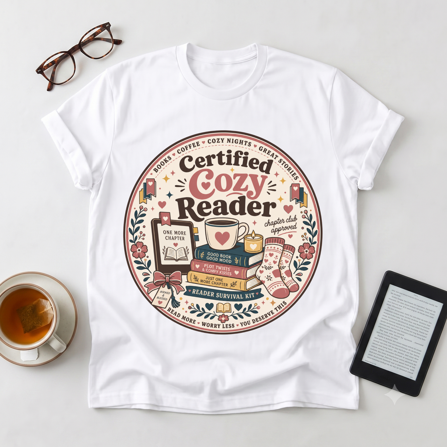 Cozy Reader T‑Shirt — "Certified Cozy Reader" Book Lover Tee