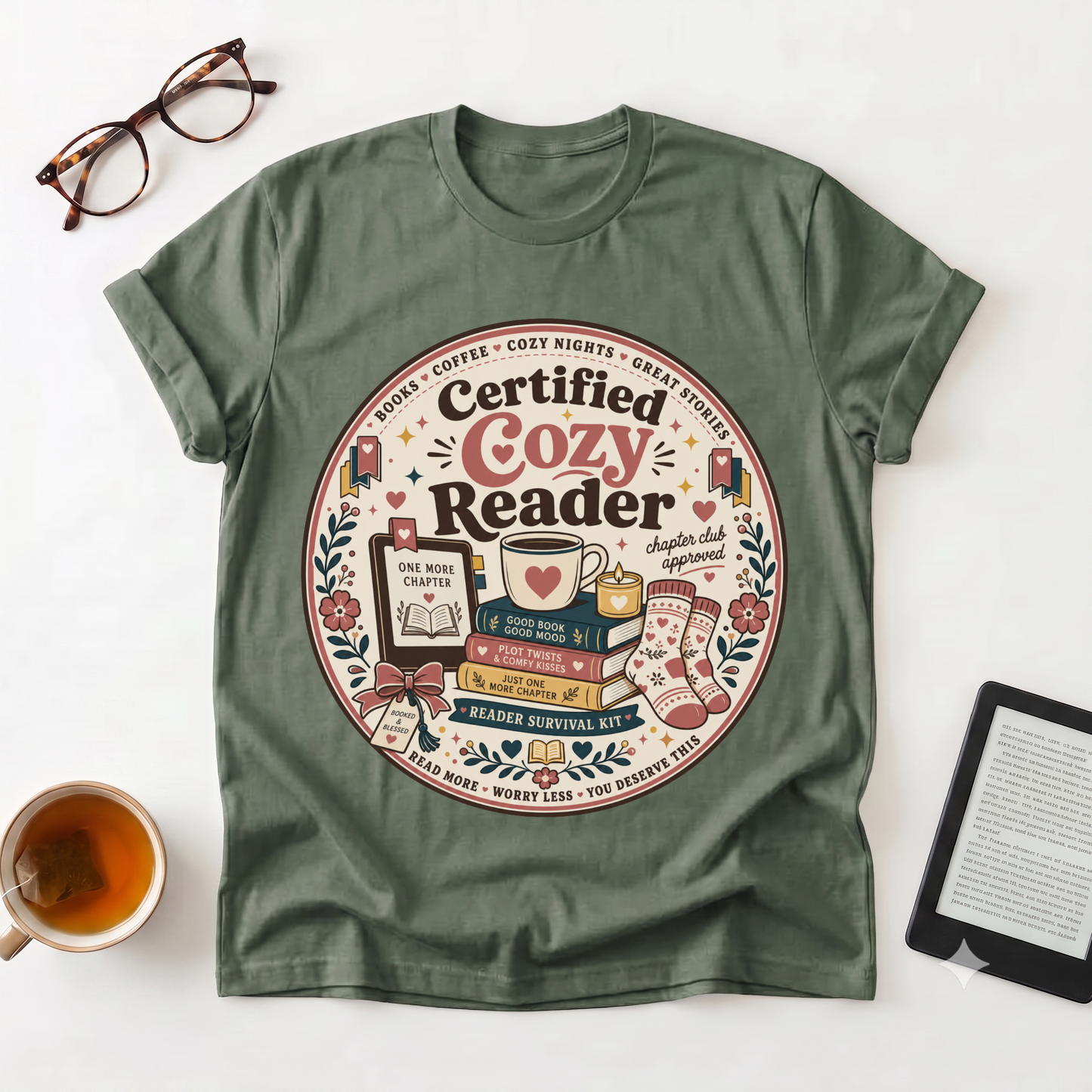 Cozy Reader T‑Shirt — "Certified Cozy Reader" Book Lover Tee