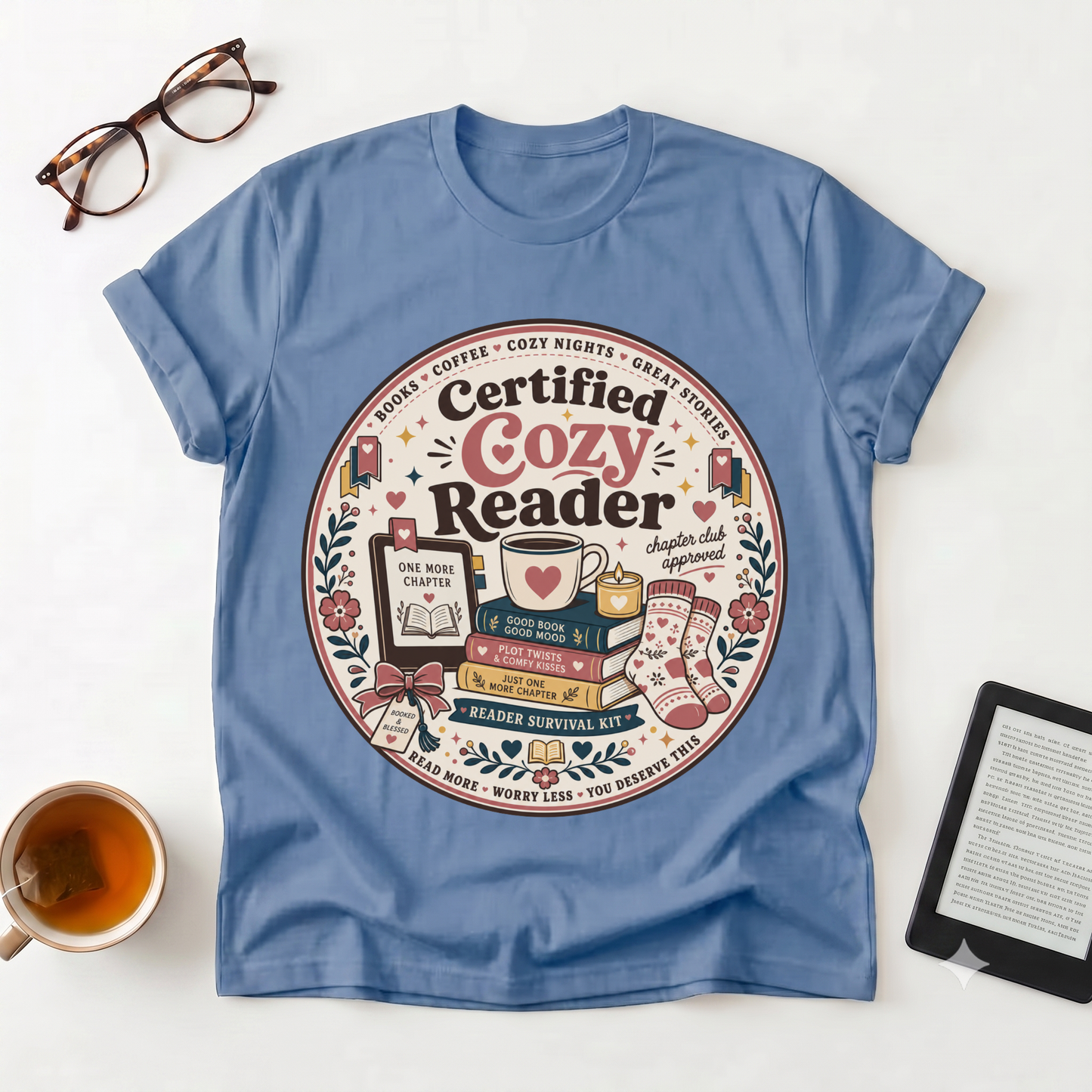 Cozy Reader T‑Shirt — "Certified Cozy Reader" Book Lover Tee