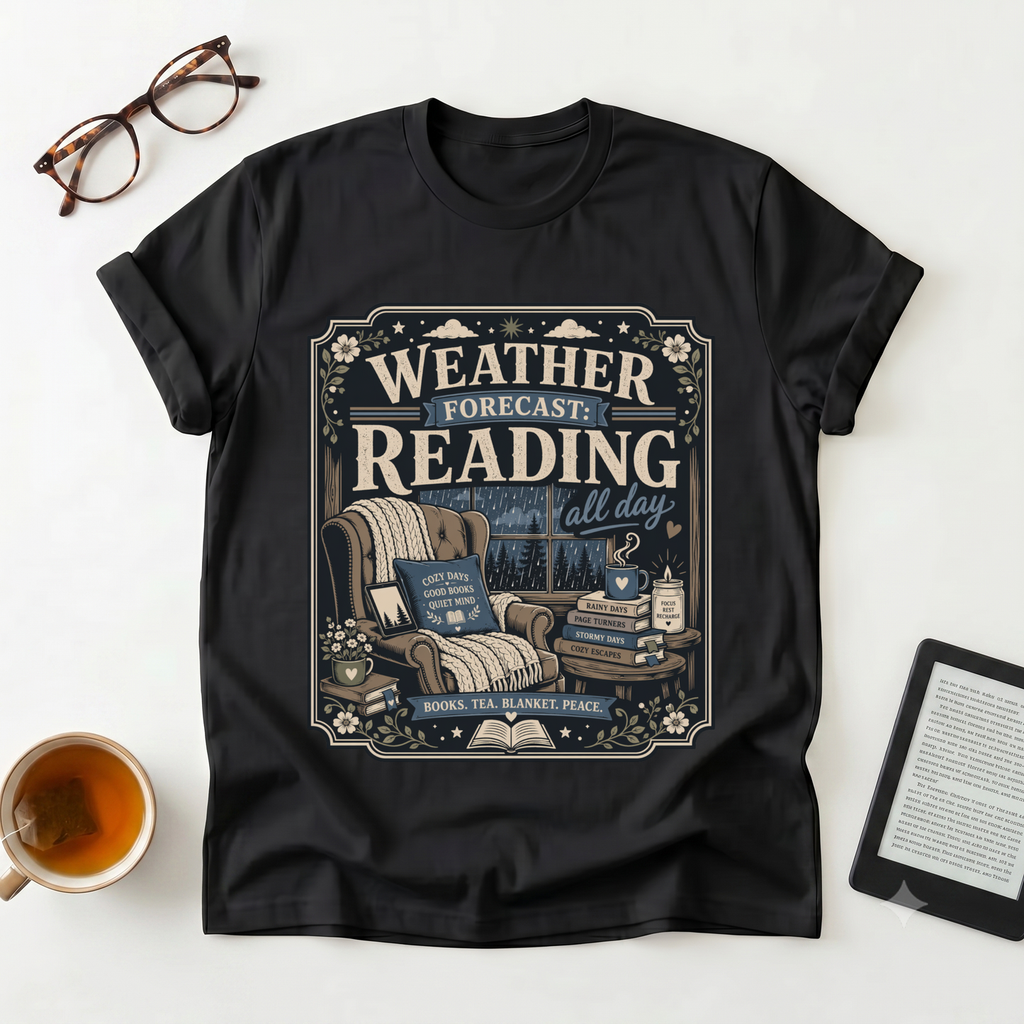 Reading Weather Forecast T-Shirt — "Weather Forecast: Reading All Day" Graphic Tee