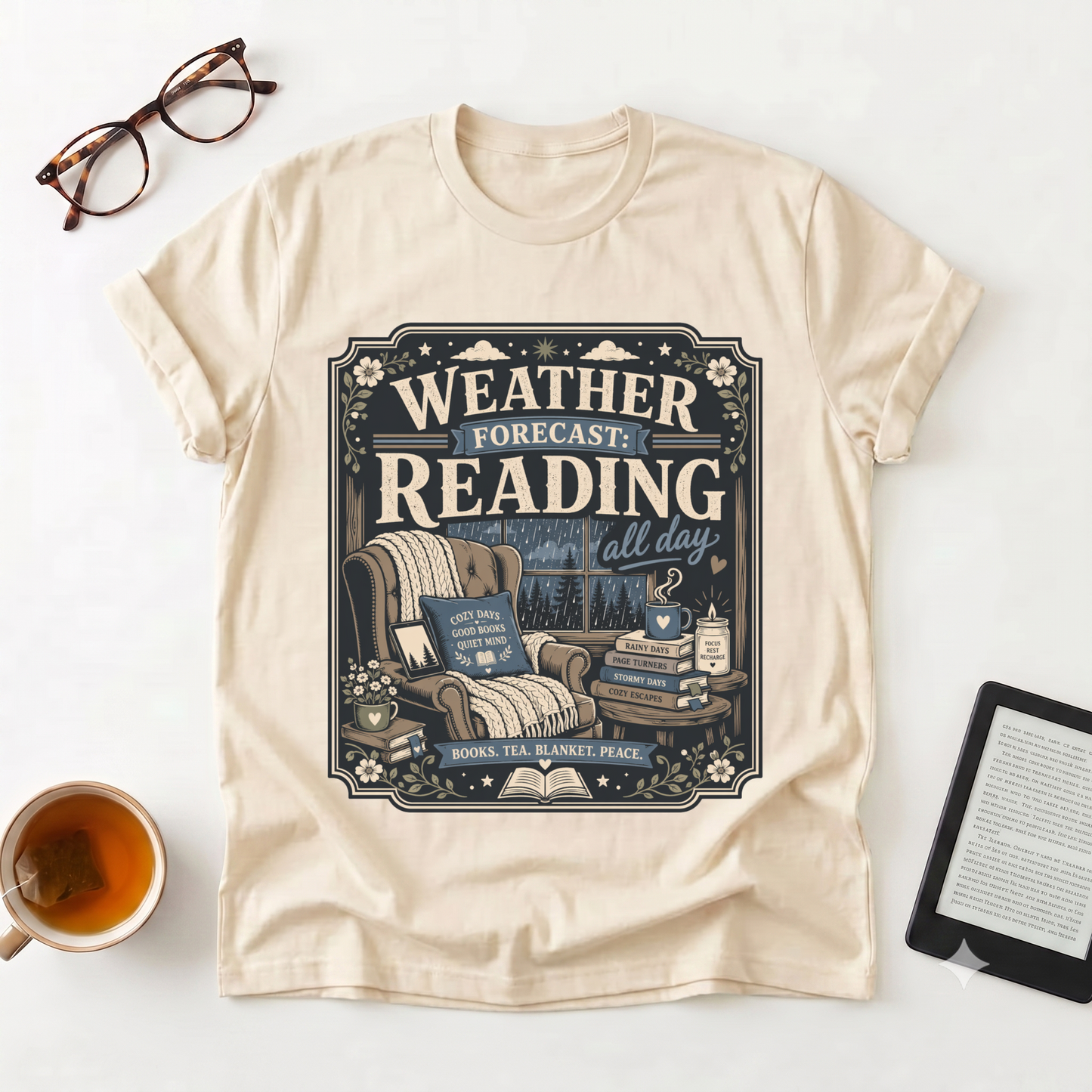 Reading Weather Forecast T-Shirt — "Weather Forecast: Reading All Day" Graphic Tee