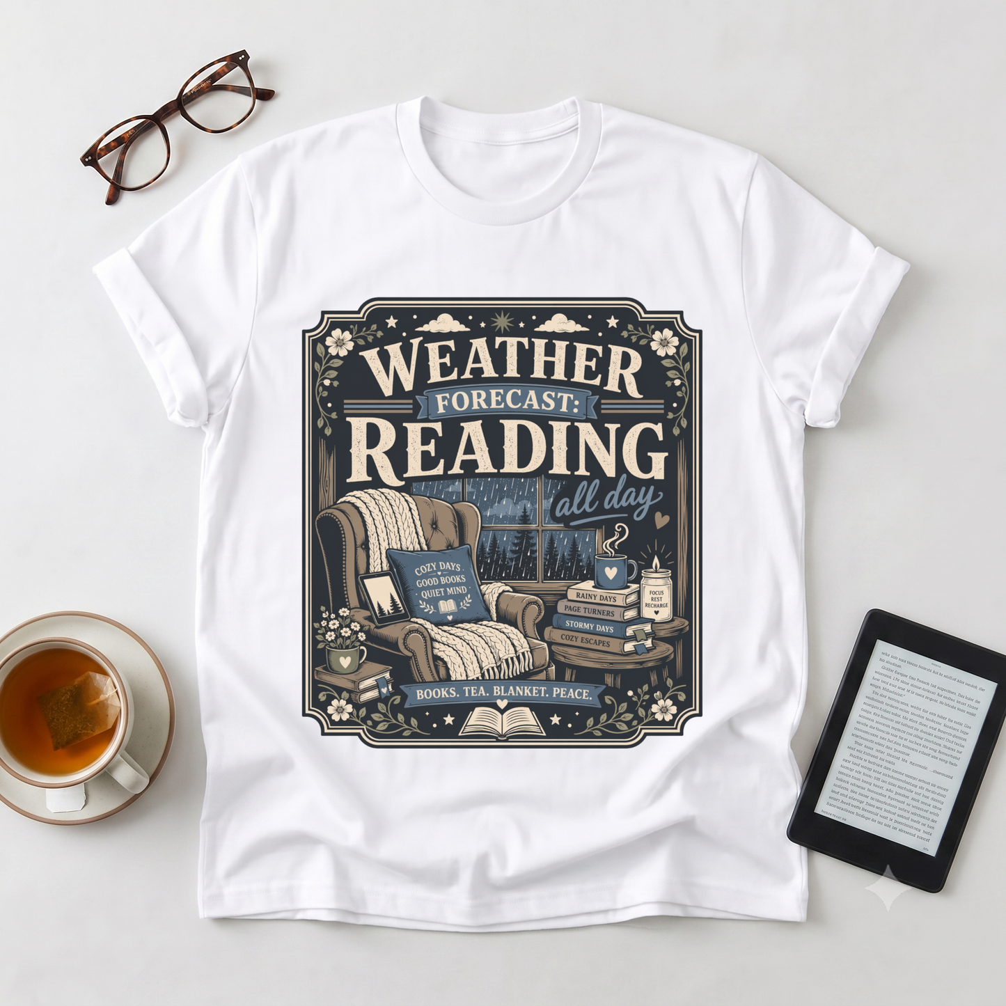 Reading Weather Forecast T-Shirt — "Weather Forecast: Reading All Day" Graphic Tee