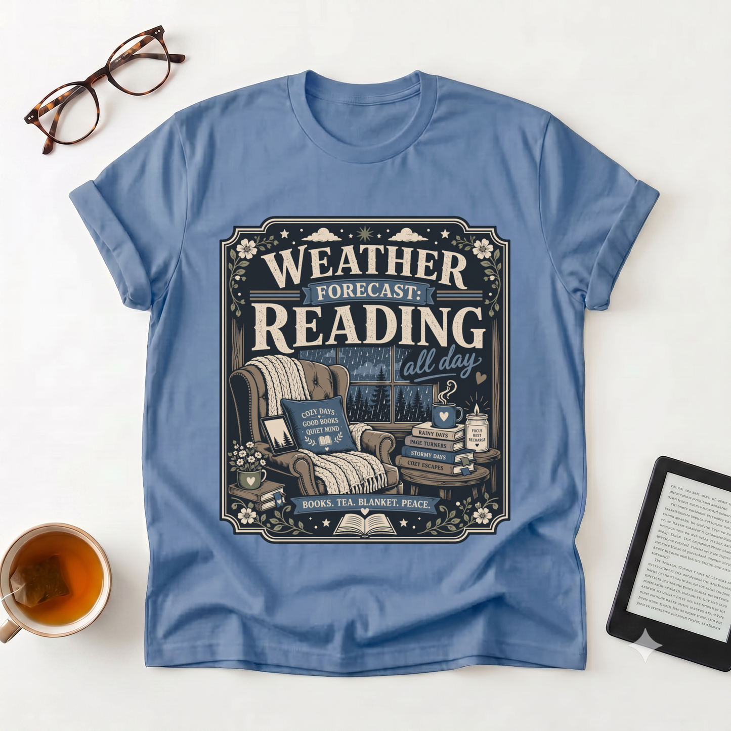 Reading Weather Forecast T-Shirt — "Weather Forecast: Reading All Day" Graphic Tee
