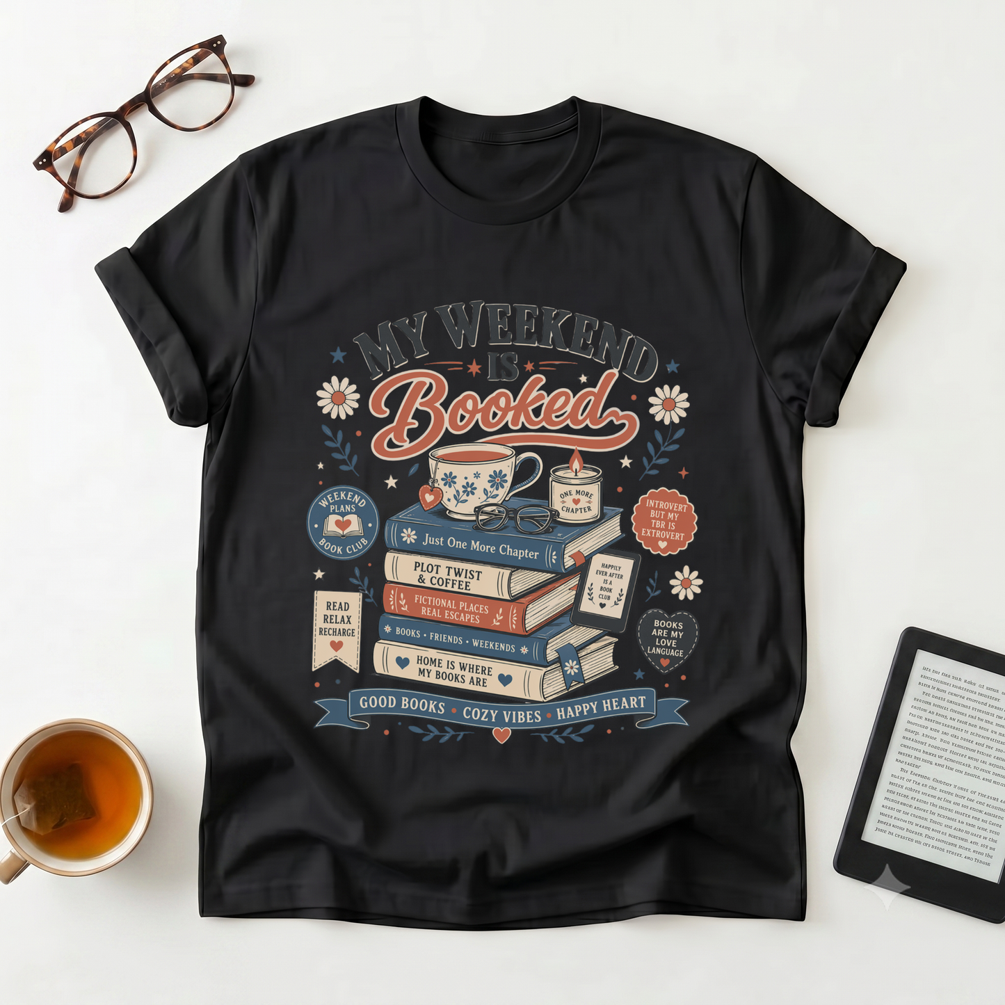 T-Shirt — “My Weekend Is Booked” Book Lover Graphic Tee