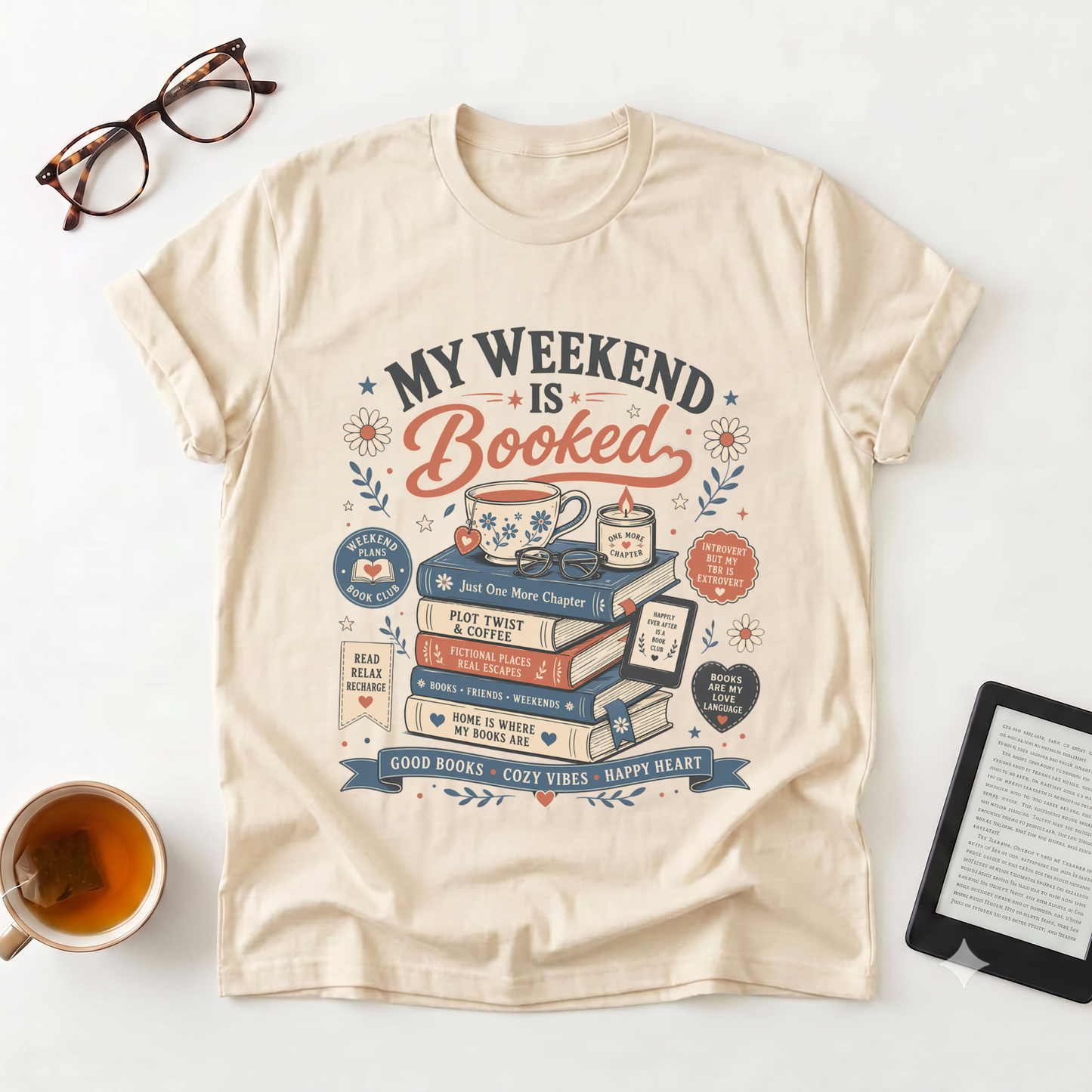 T-Shirt — “My Weekend Is Booked” Book Lover Graphic Tee