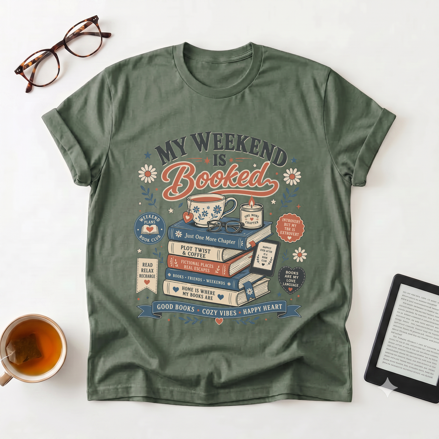 T-Shirt — “My Weekend Is Booked” Book Lover Graphic Tee