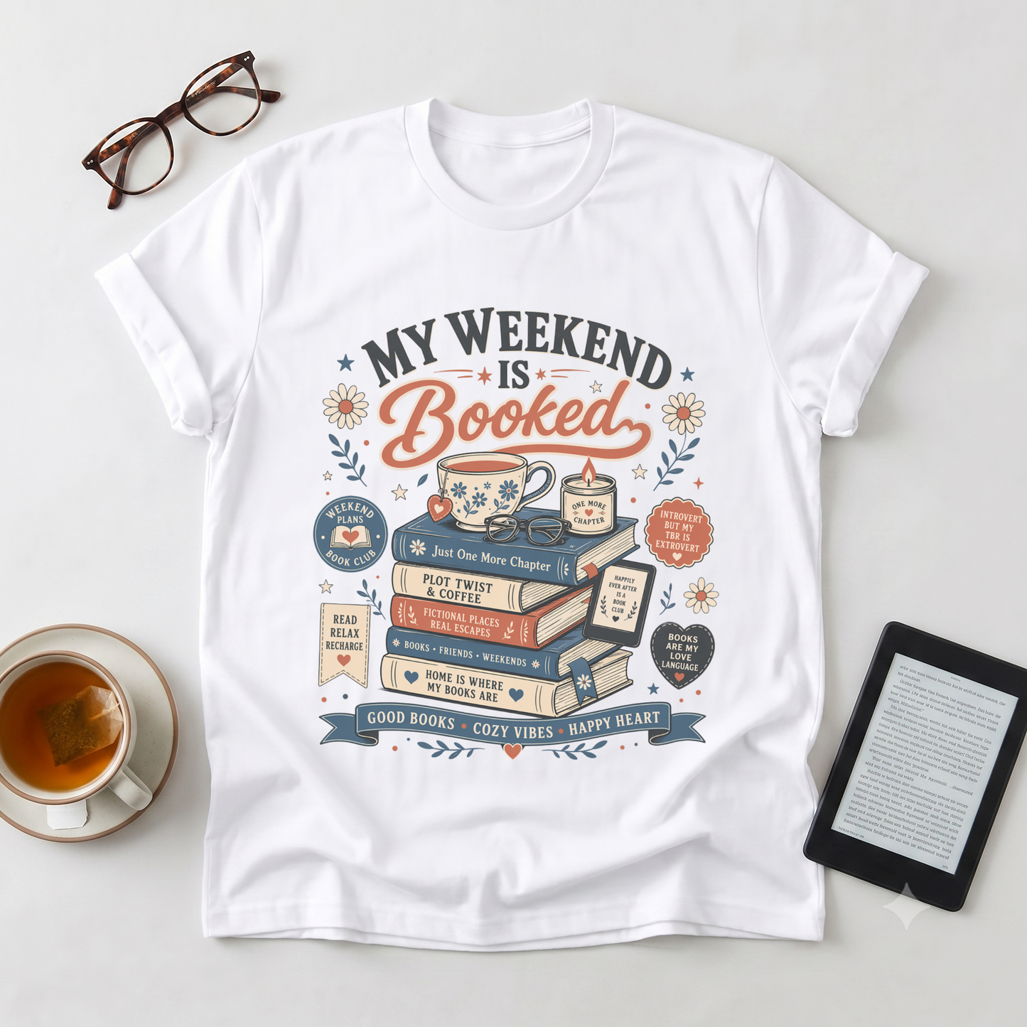 T-Shirt — “My Weekend Is Booked” Book Lover Graphic Tee