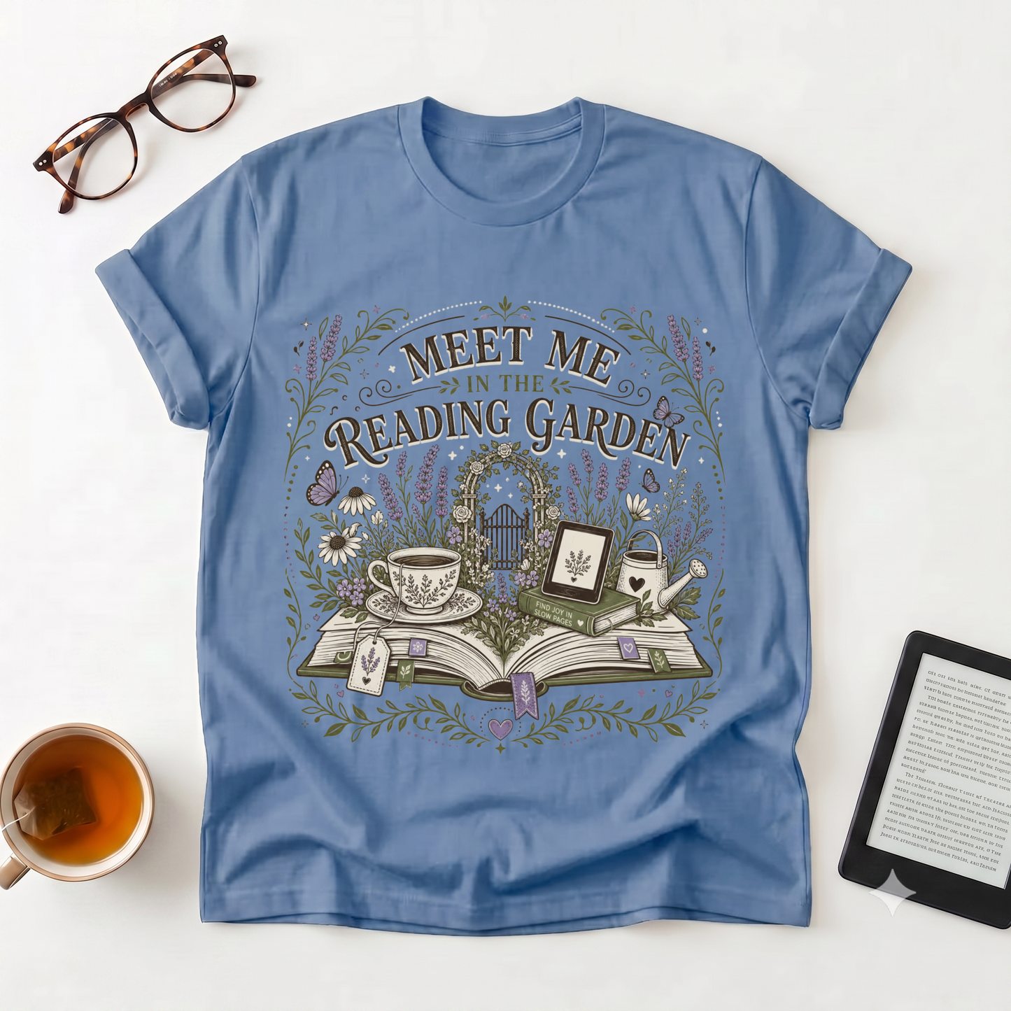Reading Garden T-Shirt — "Meet Me in the Reading Garden" Book Lover Tee