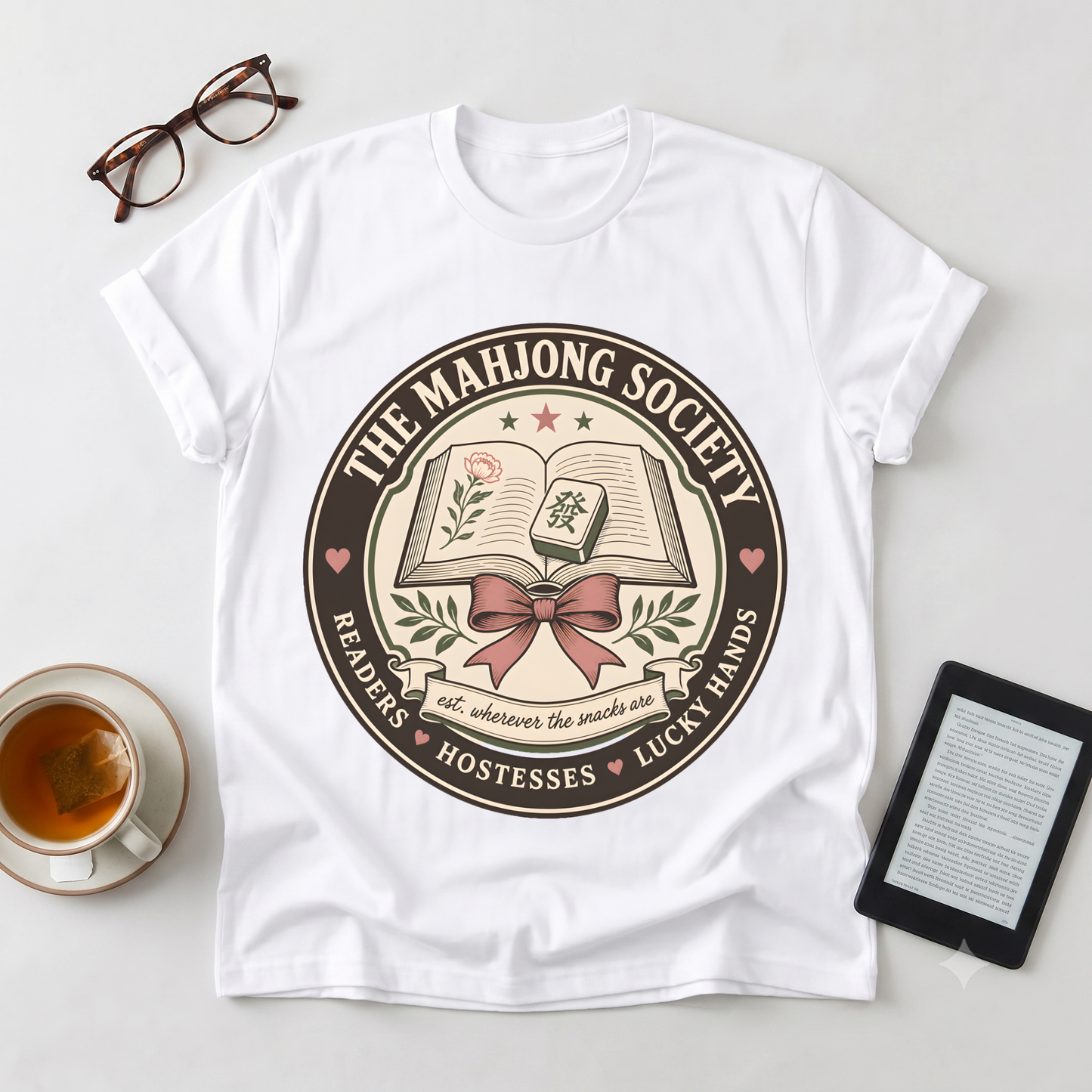 Mahjong Society Graphic T-Shirt — "The Mahjong Society" Vintage Emblem