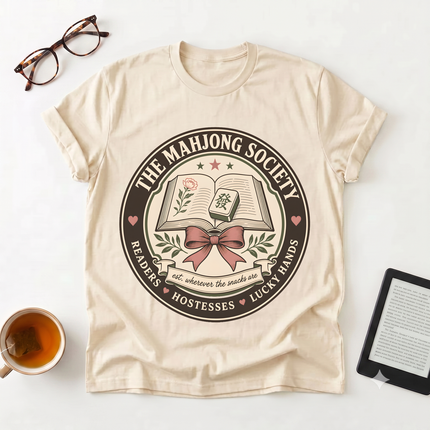 Mahjong Society Graphic T-Shirt — "The Mahjong Society" Vintage Emblem