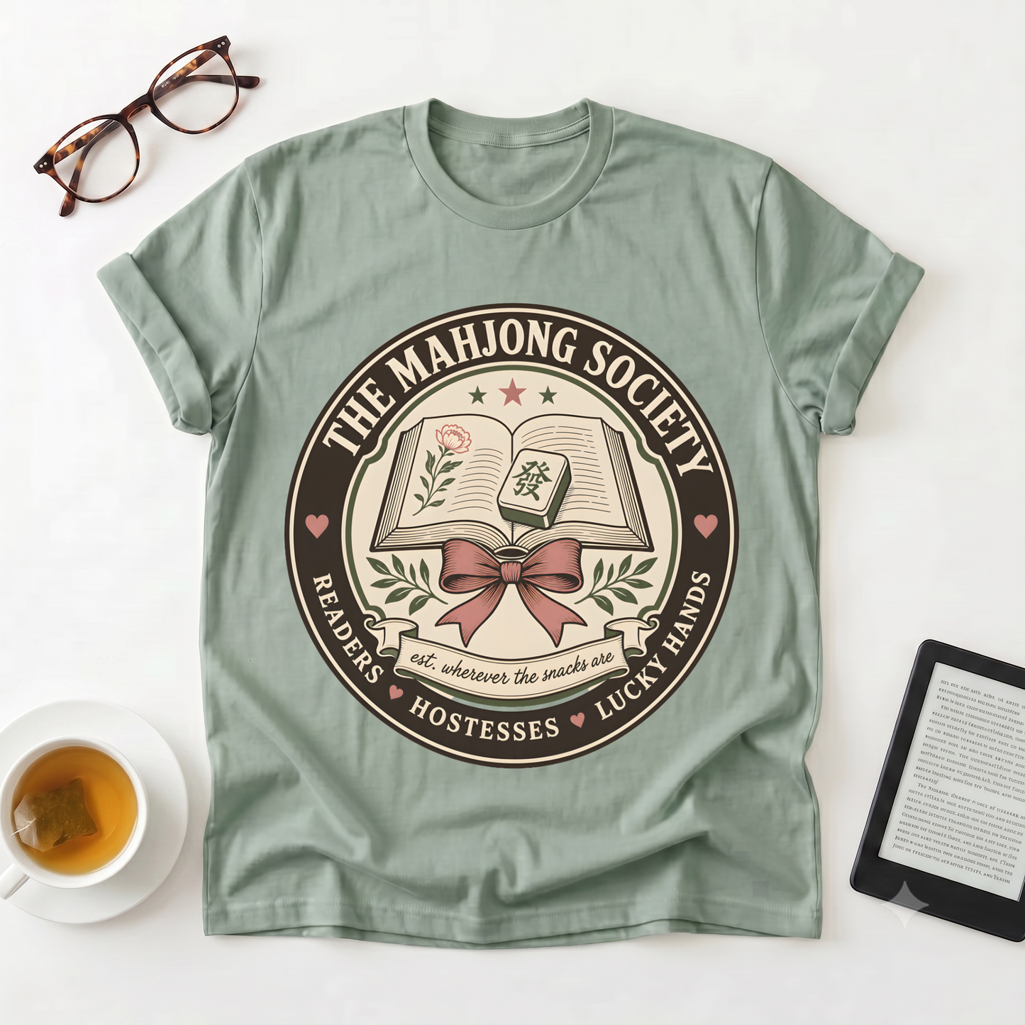 Mahjong Society Graphic T-Shirt — "The Mahjong Society" Vintage Emblem