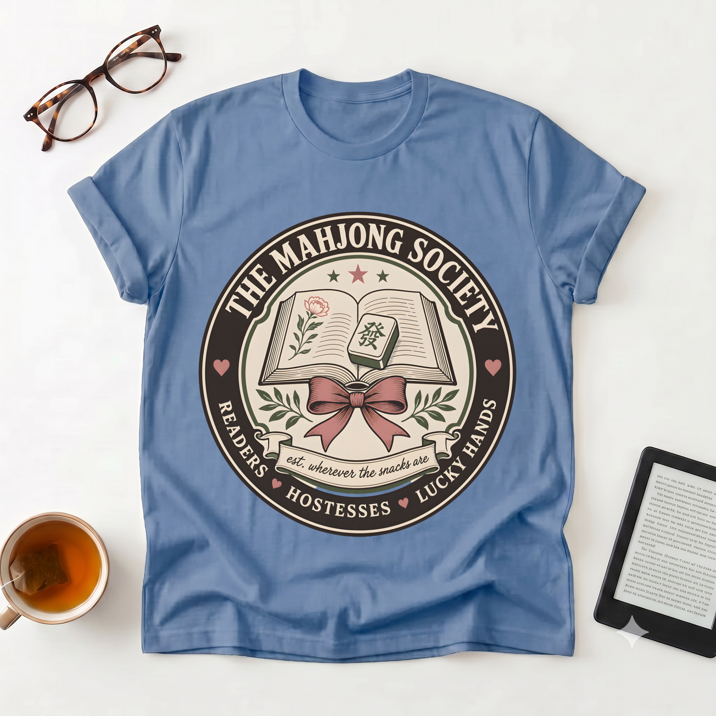 Mahjong Society Graphic T-Shirt — "The Mahjong Society" Vintage Emblem