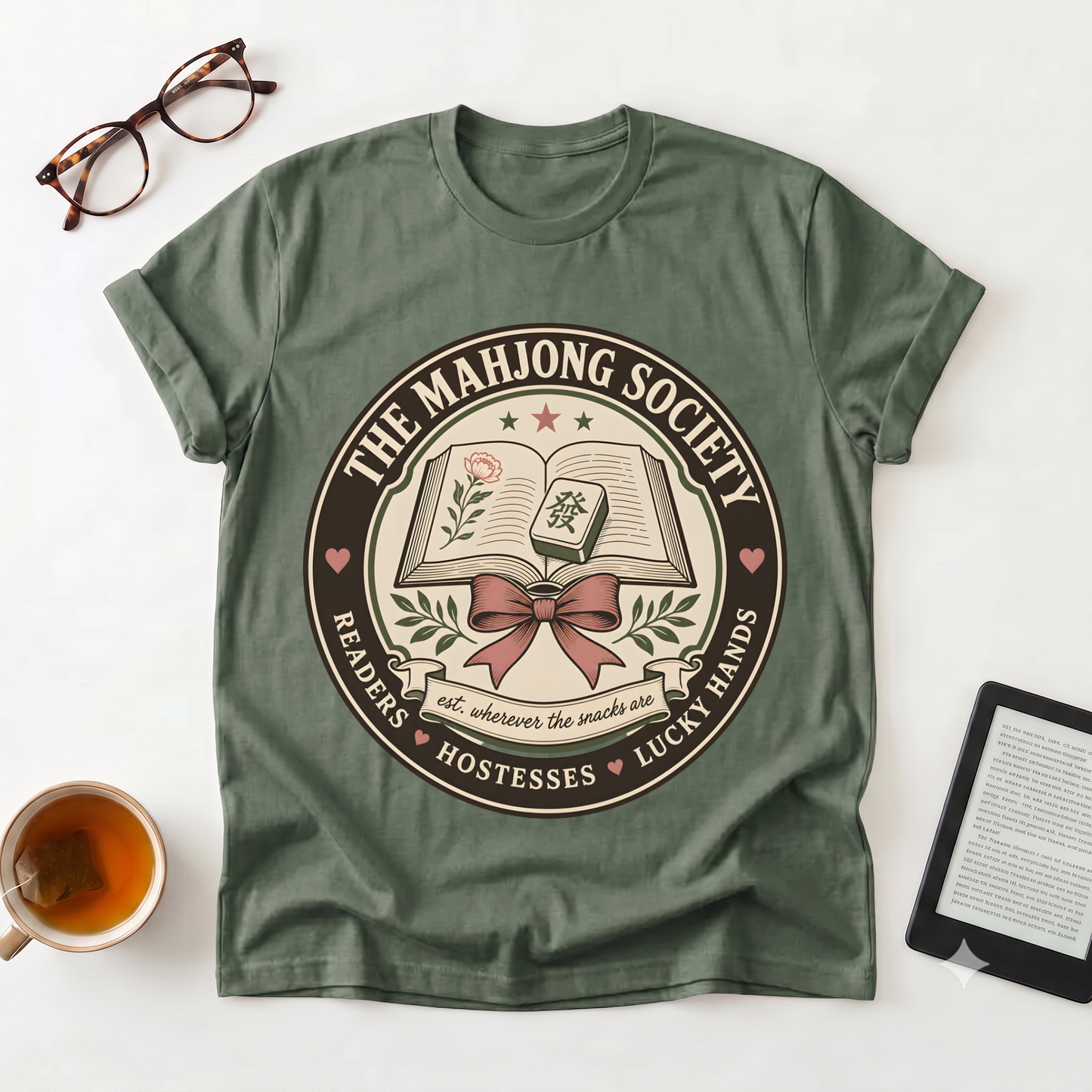 Mahjong Society Graphic T-Shirt — "The Mahjong Society" Vintage Emblem