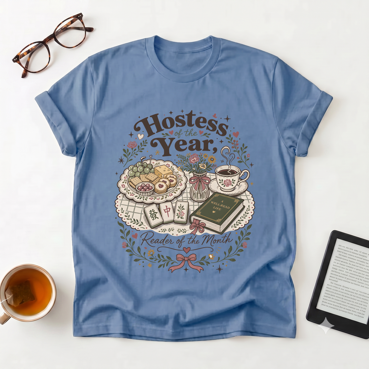 Hostess of the Year T-Shirt — Vintage Tea & Treats Design (Reader of the Month)