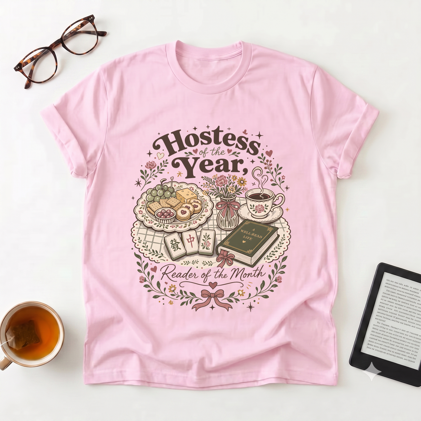 Hostess of the Year T-Shirt — Vintage Tea & Treats Design (Reader of the Month)