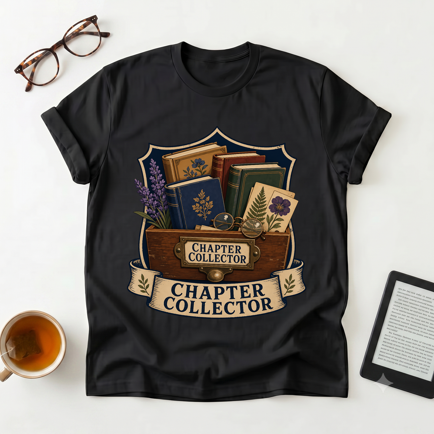 Chapter Collector T-Shirt — Vintage Book Lover Tee
