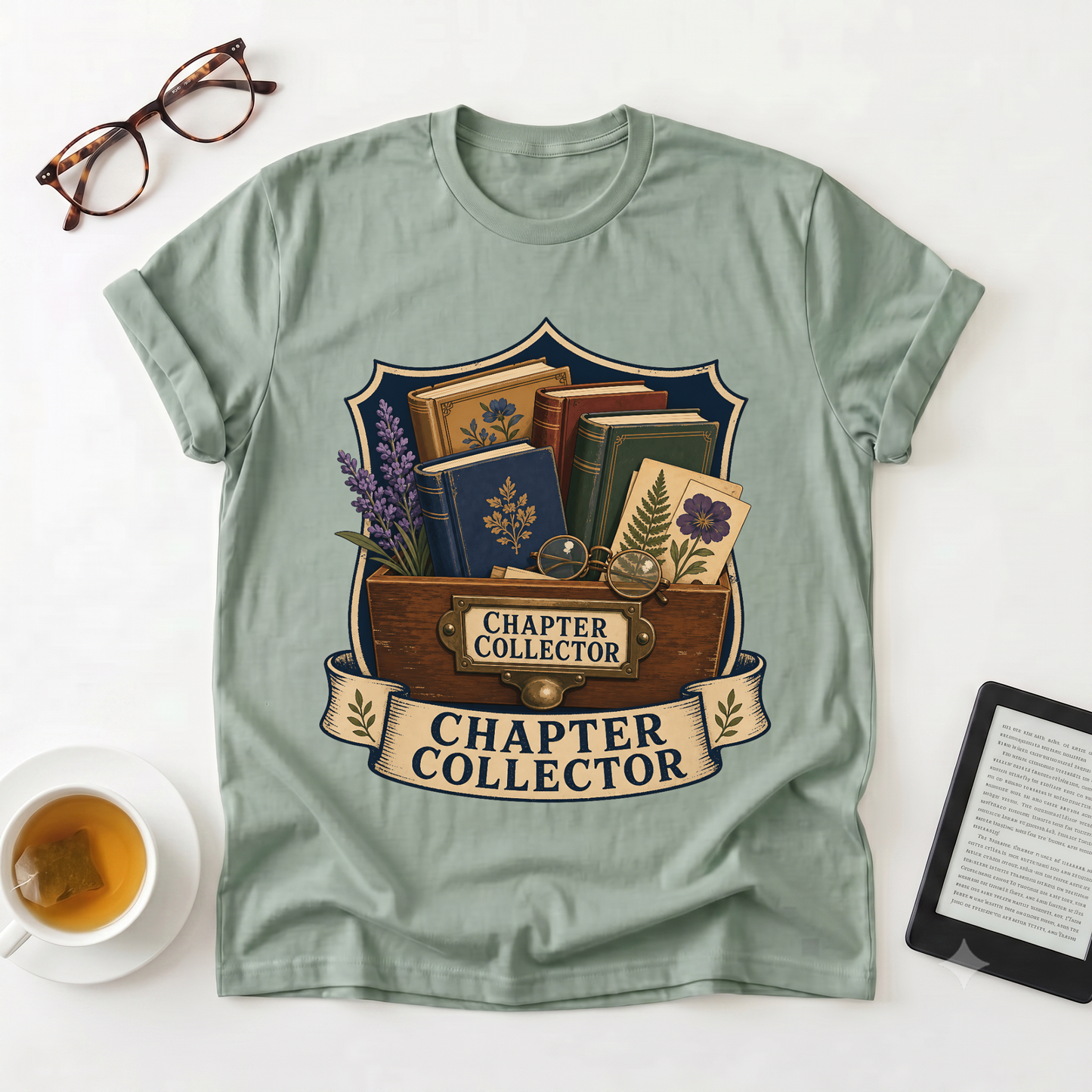 Chapter Collector T-Shirt — Vintage Book Lover Tee