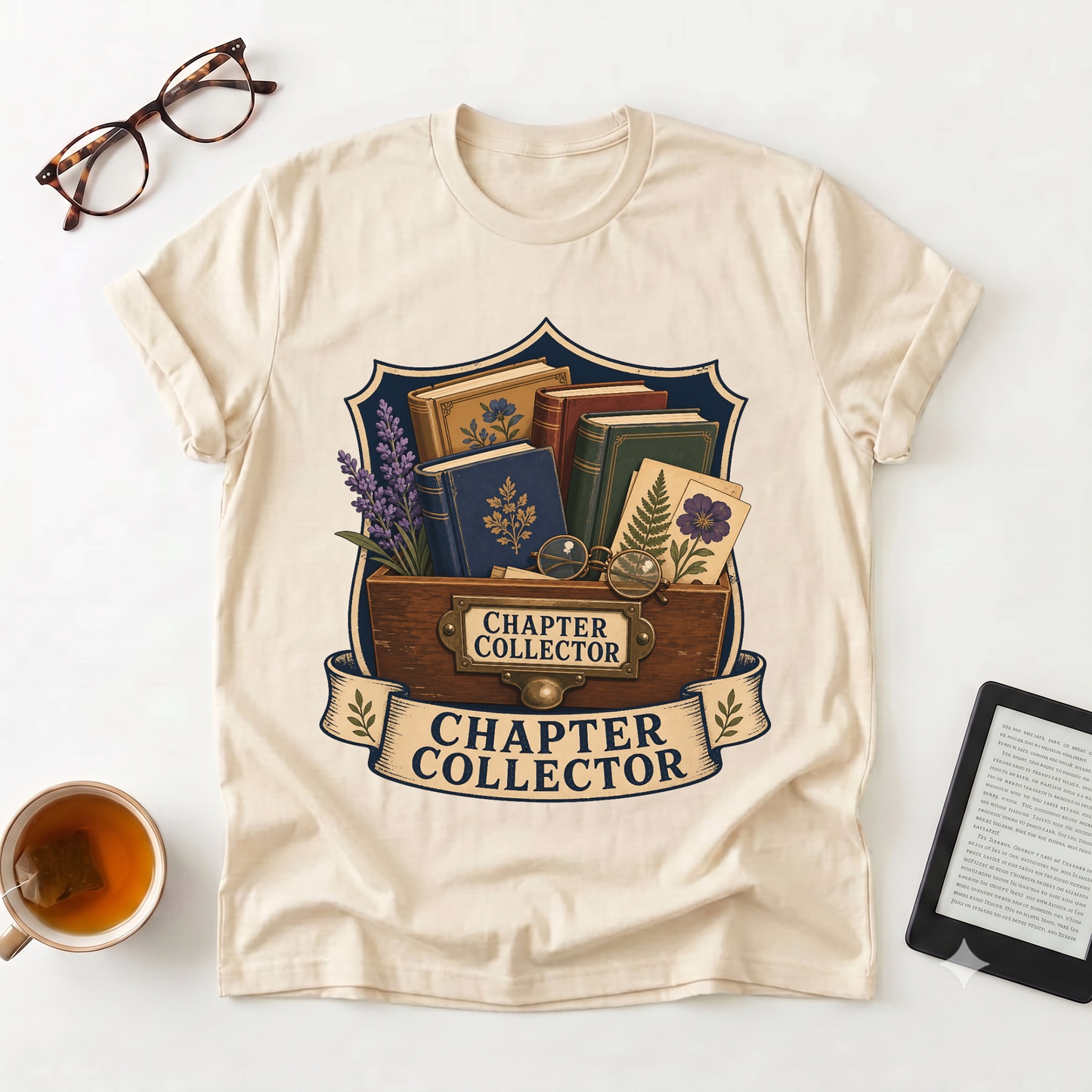 Chapter Collector T-Shirt — Vintage Book Lover Tee