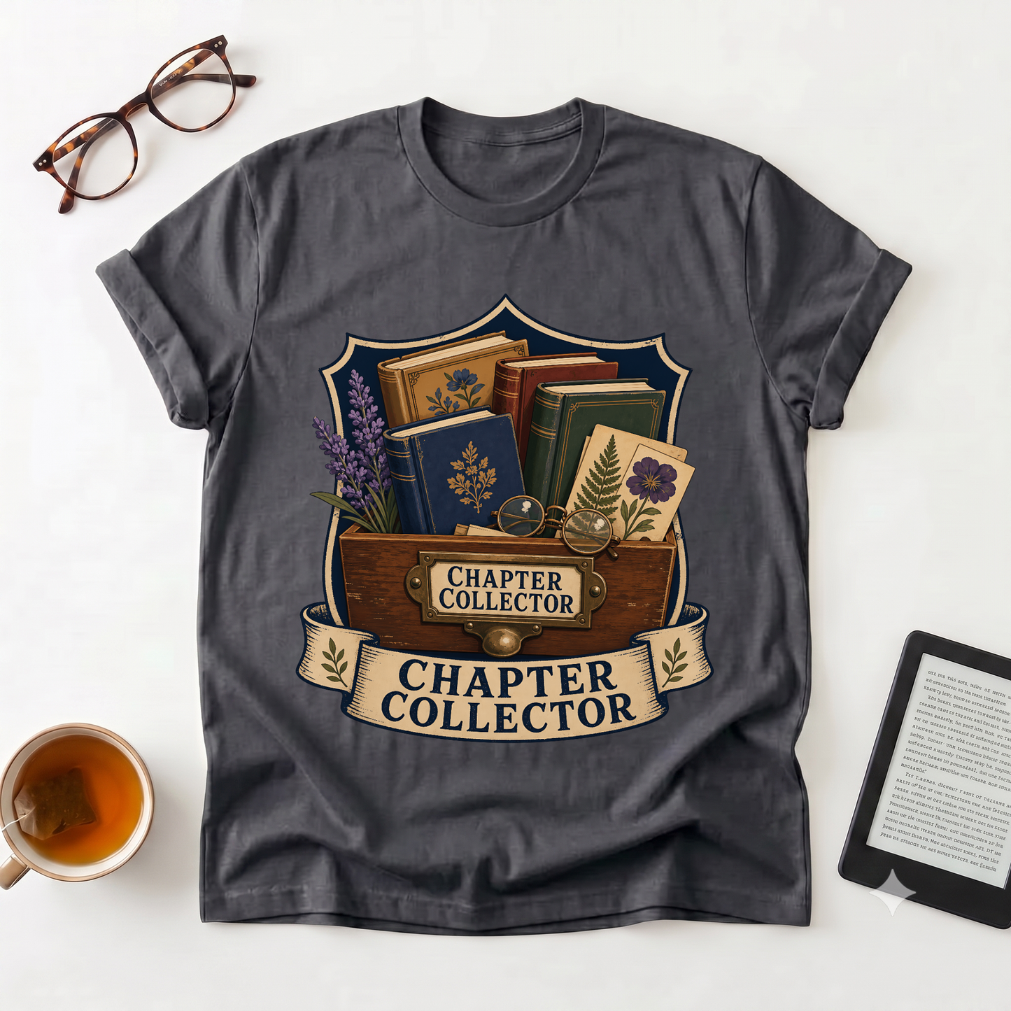 Chapter Collector T-Shirt — Vintage Book Lover Tee
