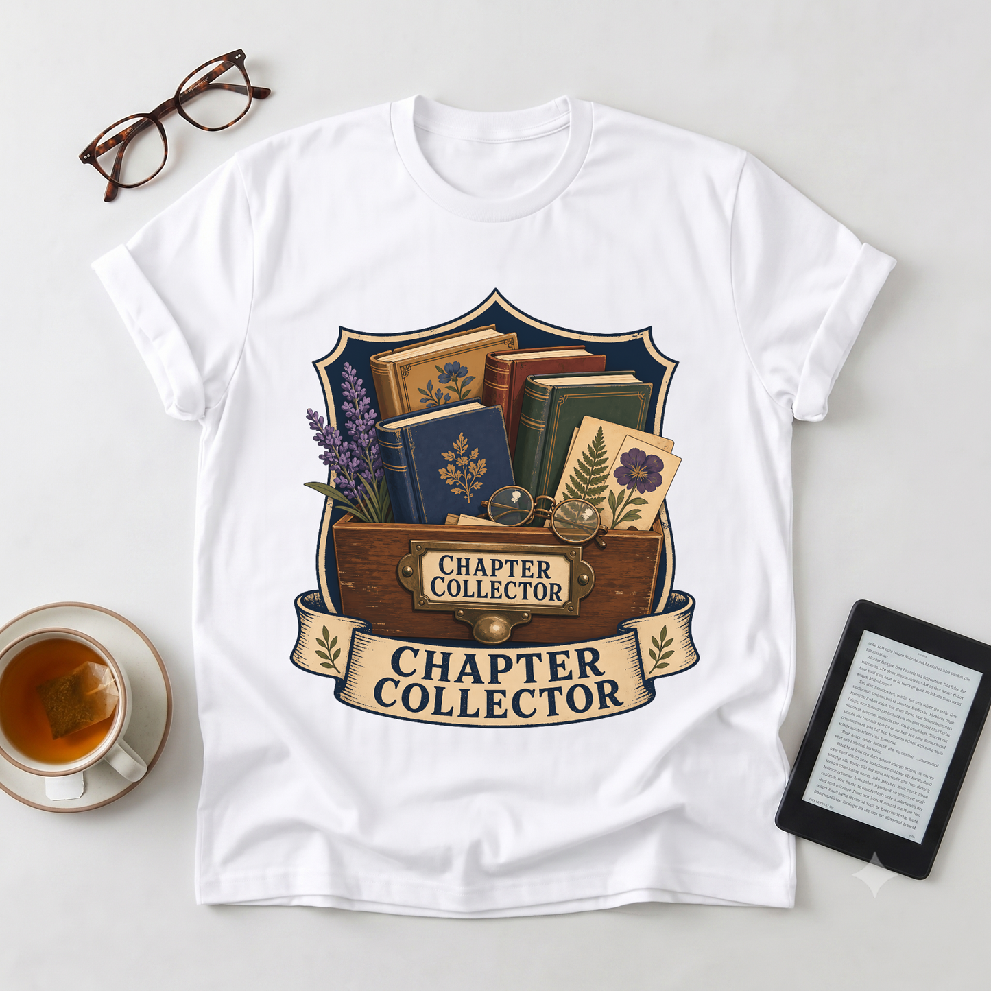 Chapter Collector T-Shirt — Vintage Book Lover Tee
