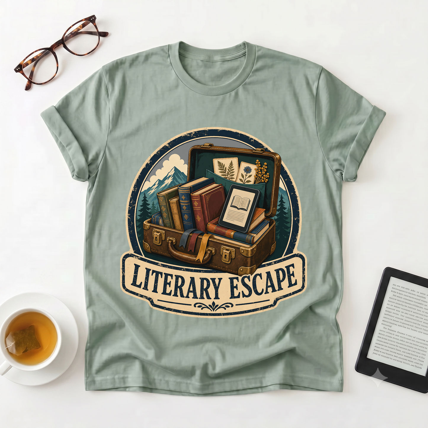 Literary Escape T-Shirt — Vintage Booklover Graphic Tee
