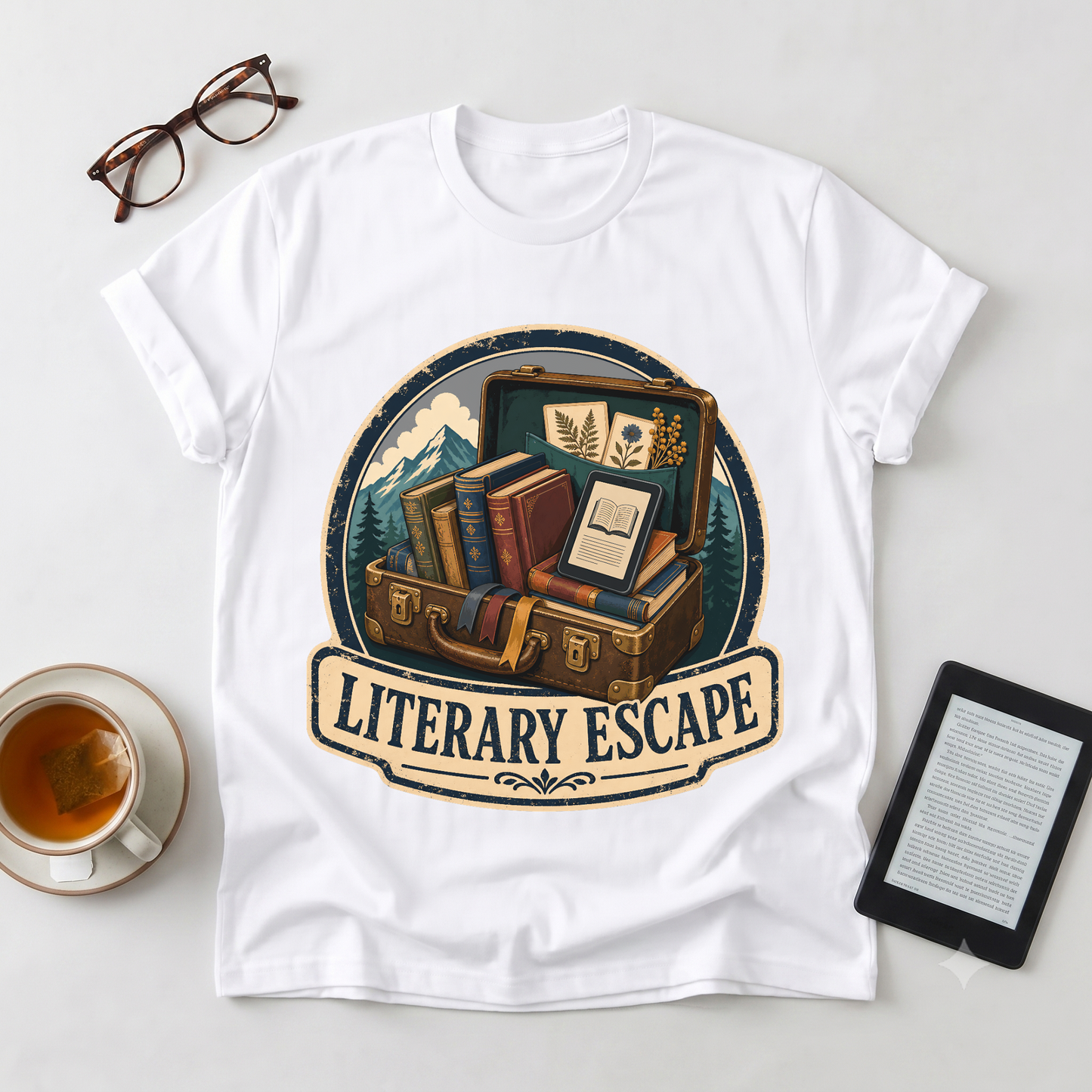 Literary Escape T-Shirt — Vintage Booklover Graphic Tee