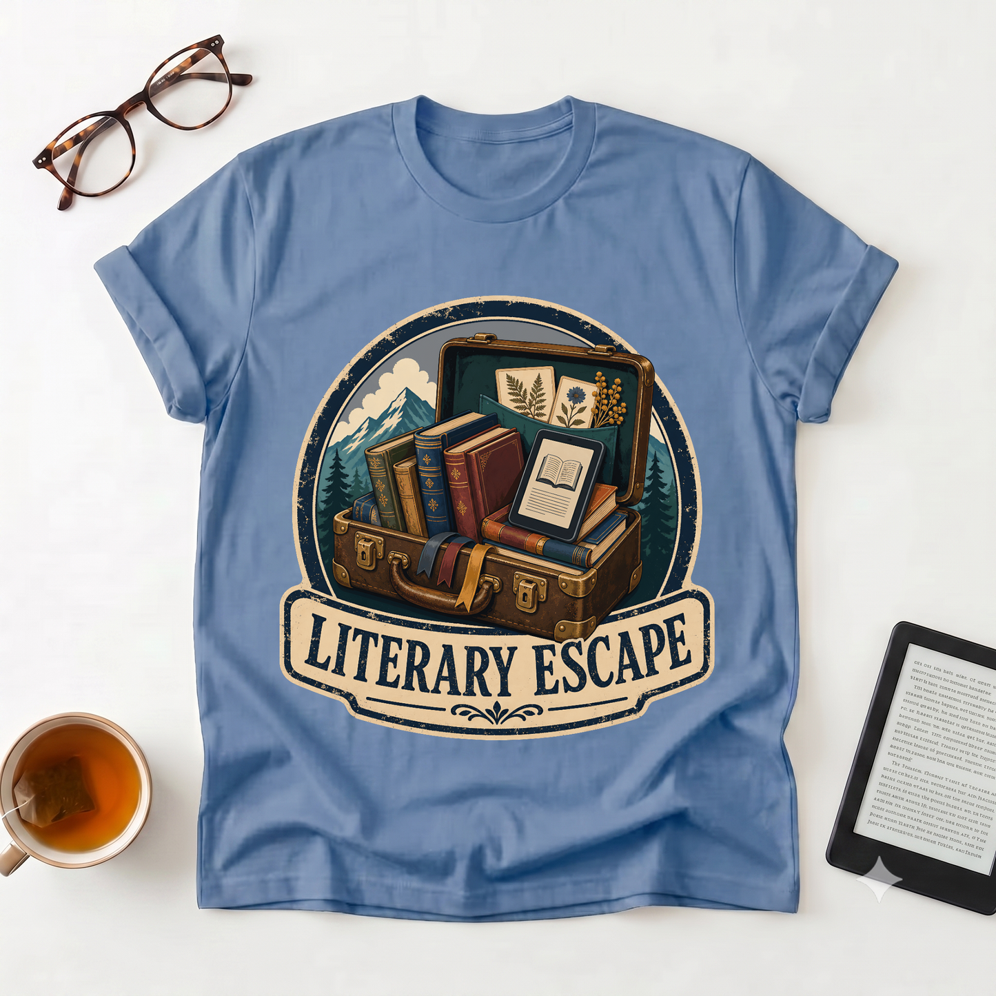 Literary Escape T-Shirt — Vintage Booklover Graphic Tee