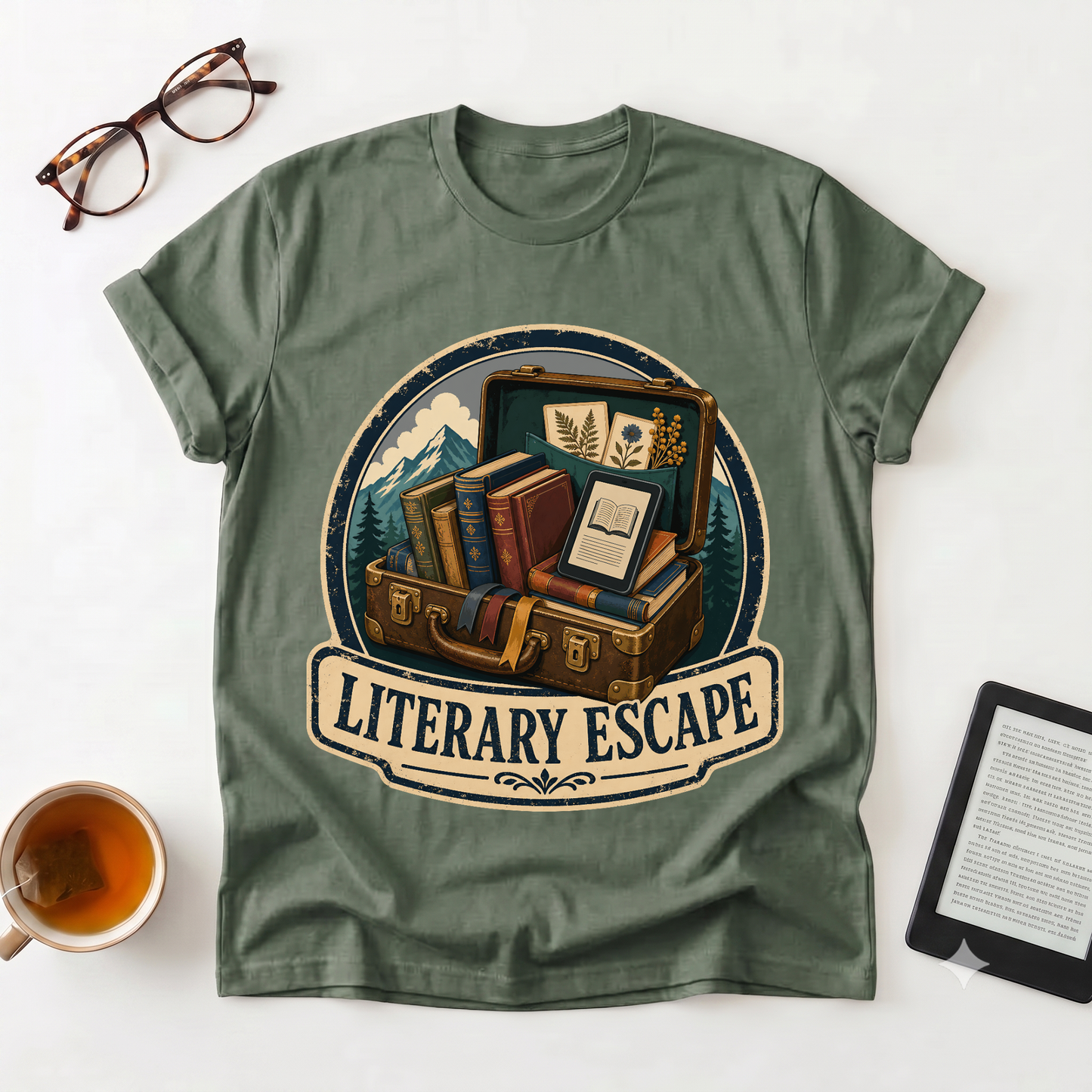 Literary Escape T-Shirt — Vintage Booklover Graphic Tee